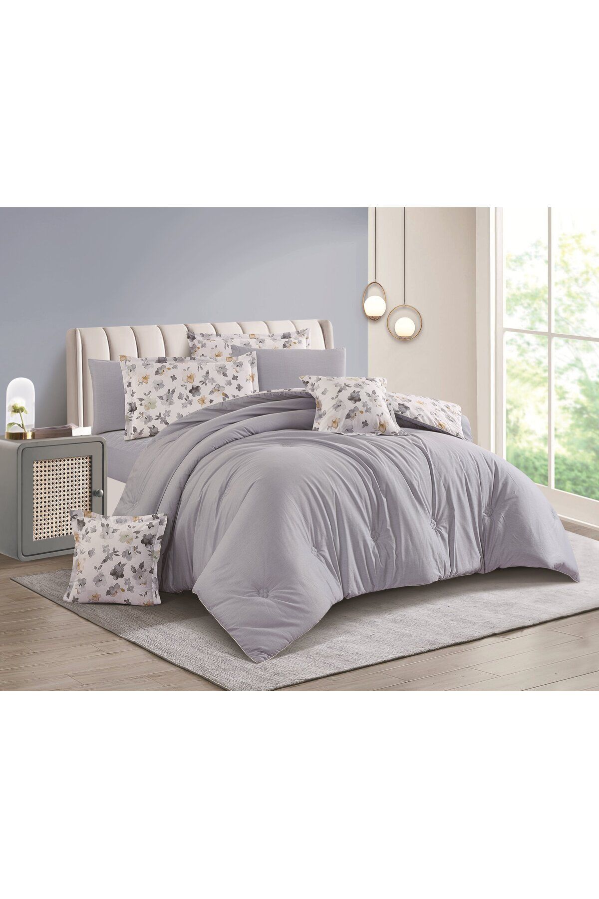 Levore-Evelyne-051 4-piece comforter set, 100% cotton, double, with a modern and distinctive pattern. 3