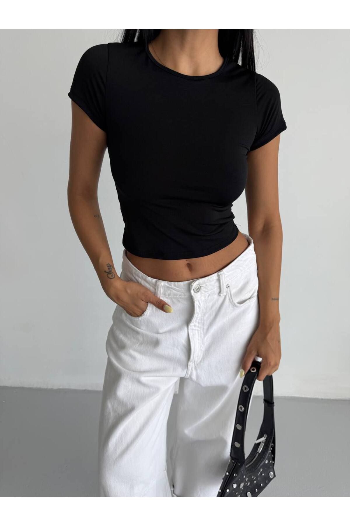 RAWEA FASHİON KADIN CROP BLUZ