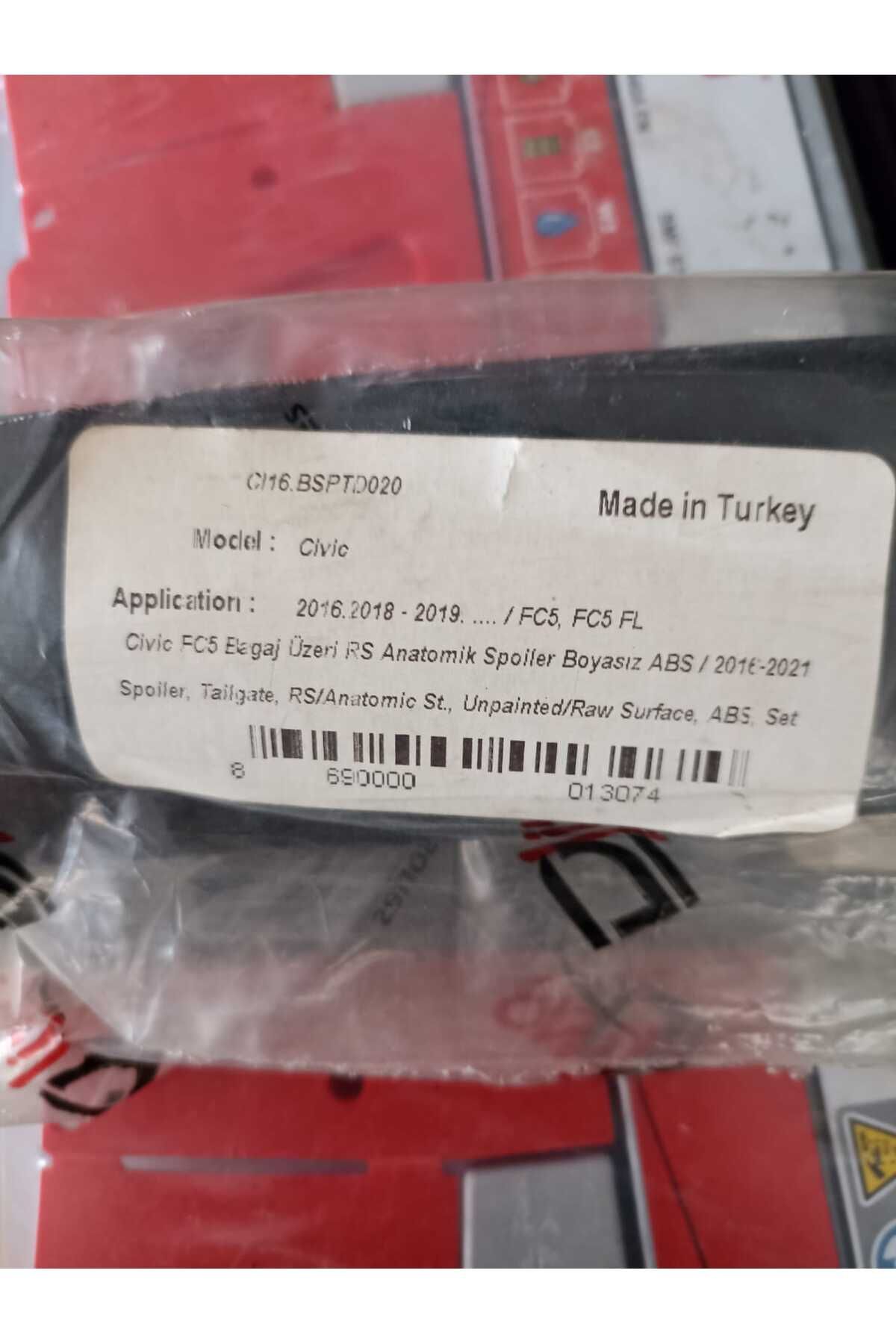 AKY Otomobil Spoiler Rüzgarlık Oto Spoiler Bagaj Üstü Spoiler HONDA CIVIC FC5 FC5 FL