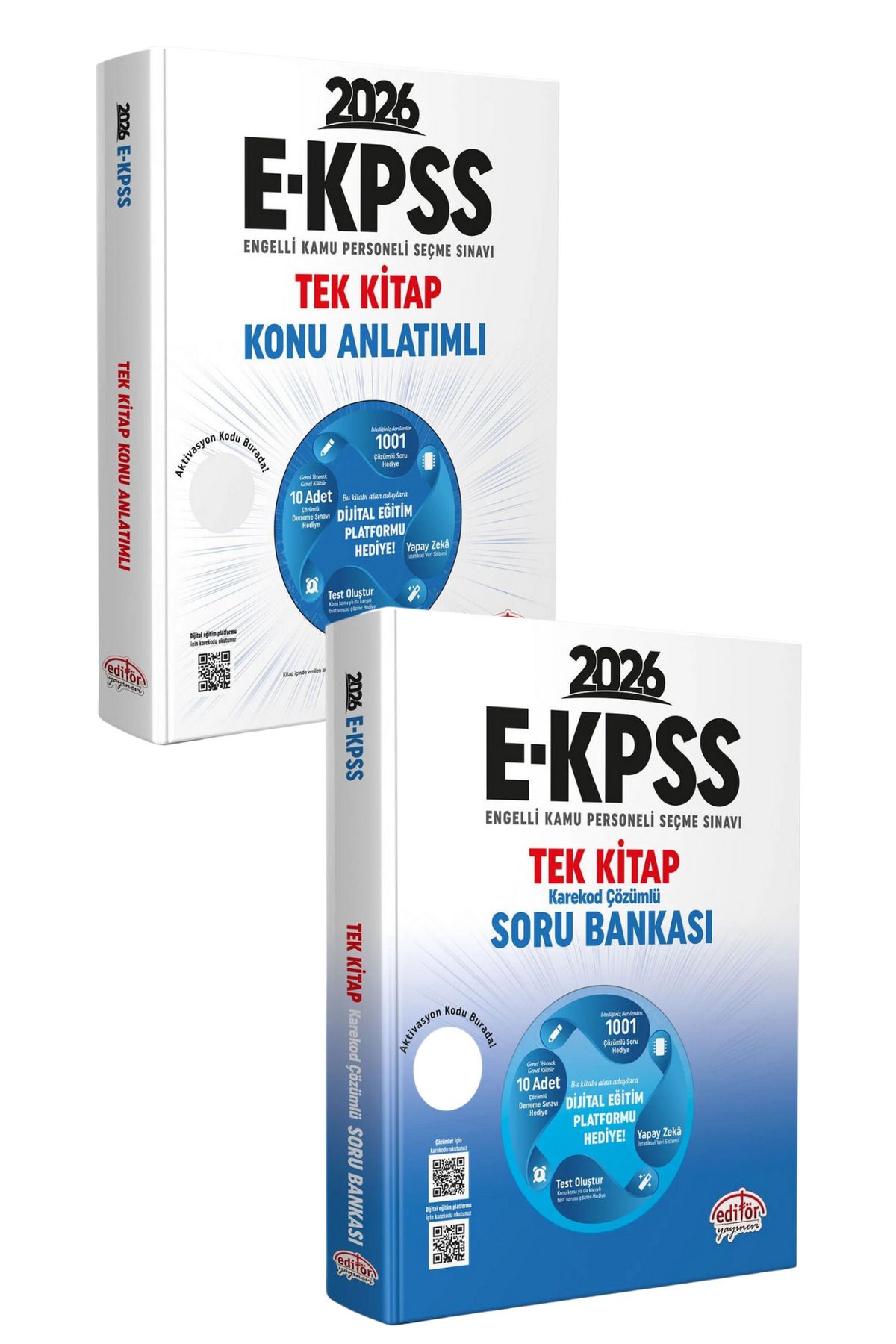 Editör Yayınevi 2026 E-KPSS Tek Kitap Konu Anlatımlı+Soru Bankası-10 Çözümlü Deneme Hediye-2 KİTAP-SET