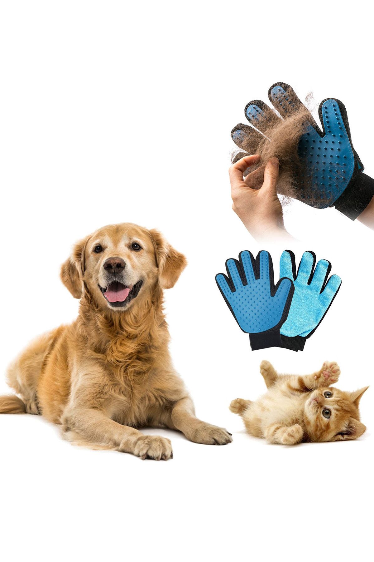 teknotrust Kedi ve köpek tüylerini kolayca toplayan kullanışlı eldiven