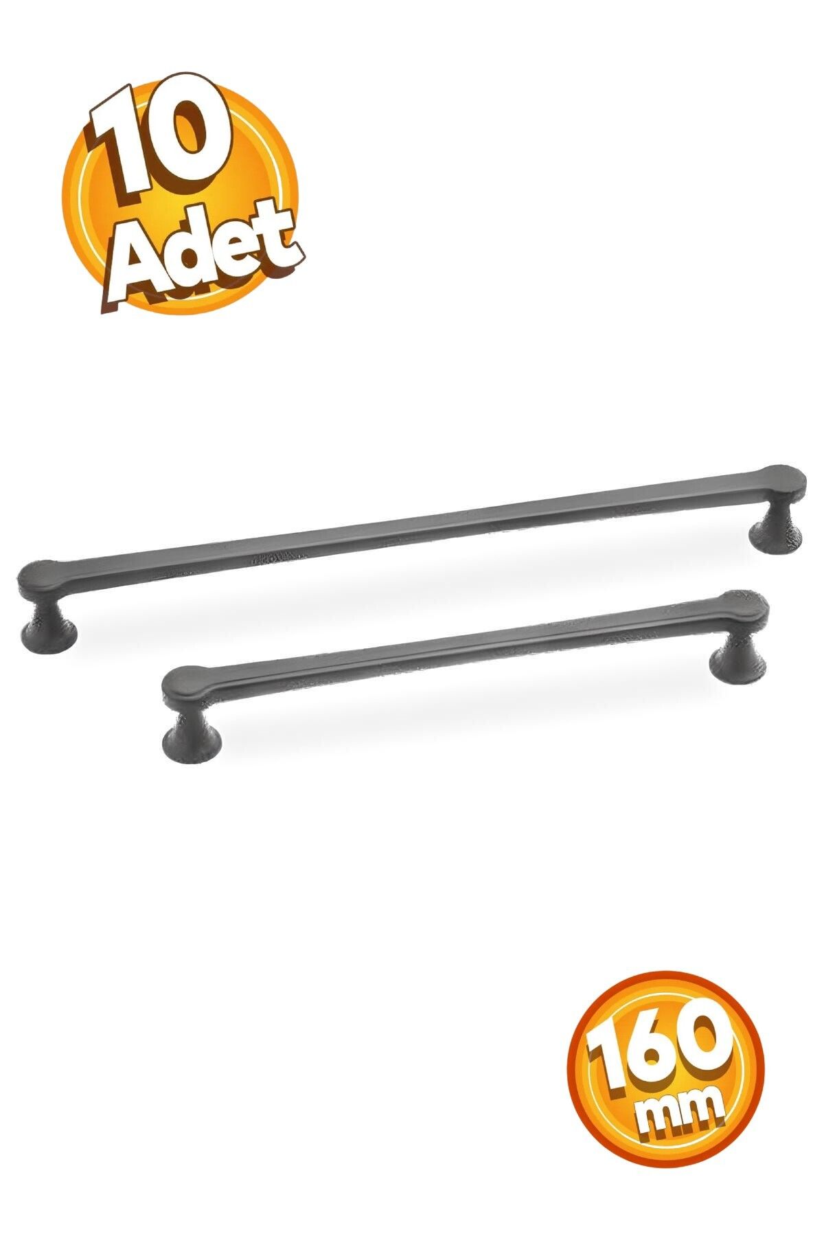 EGESEL Dolap Çekmece Kulbu Zitaş Model 10 Adet 160 ve 224 mm Mobilya Kulp 1. Sınıf Metal / SİYAH