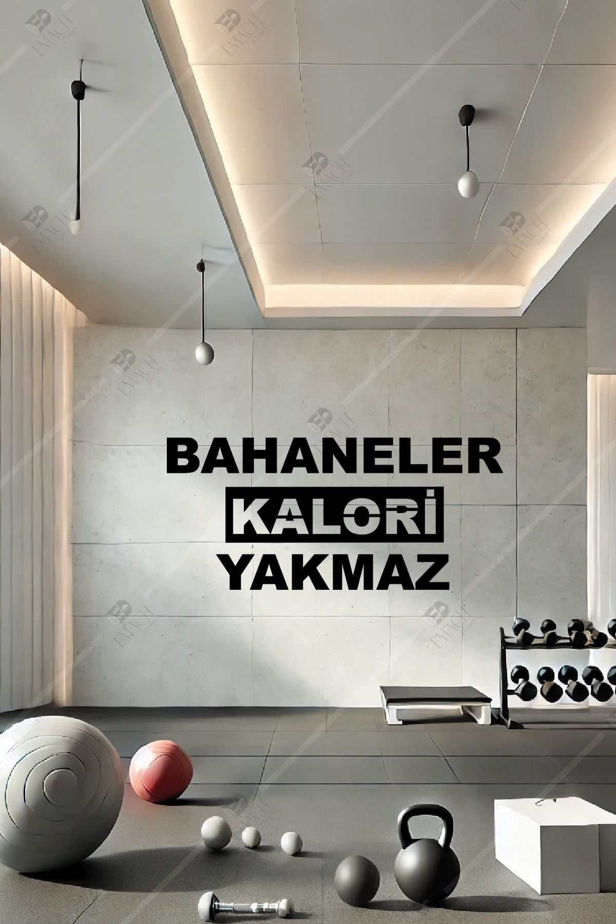 Emach Dizayn Bahaneler Kalori Yakmaz Spor Salonu Ahşap Duvar Dekorasyonu