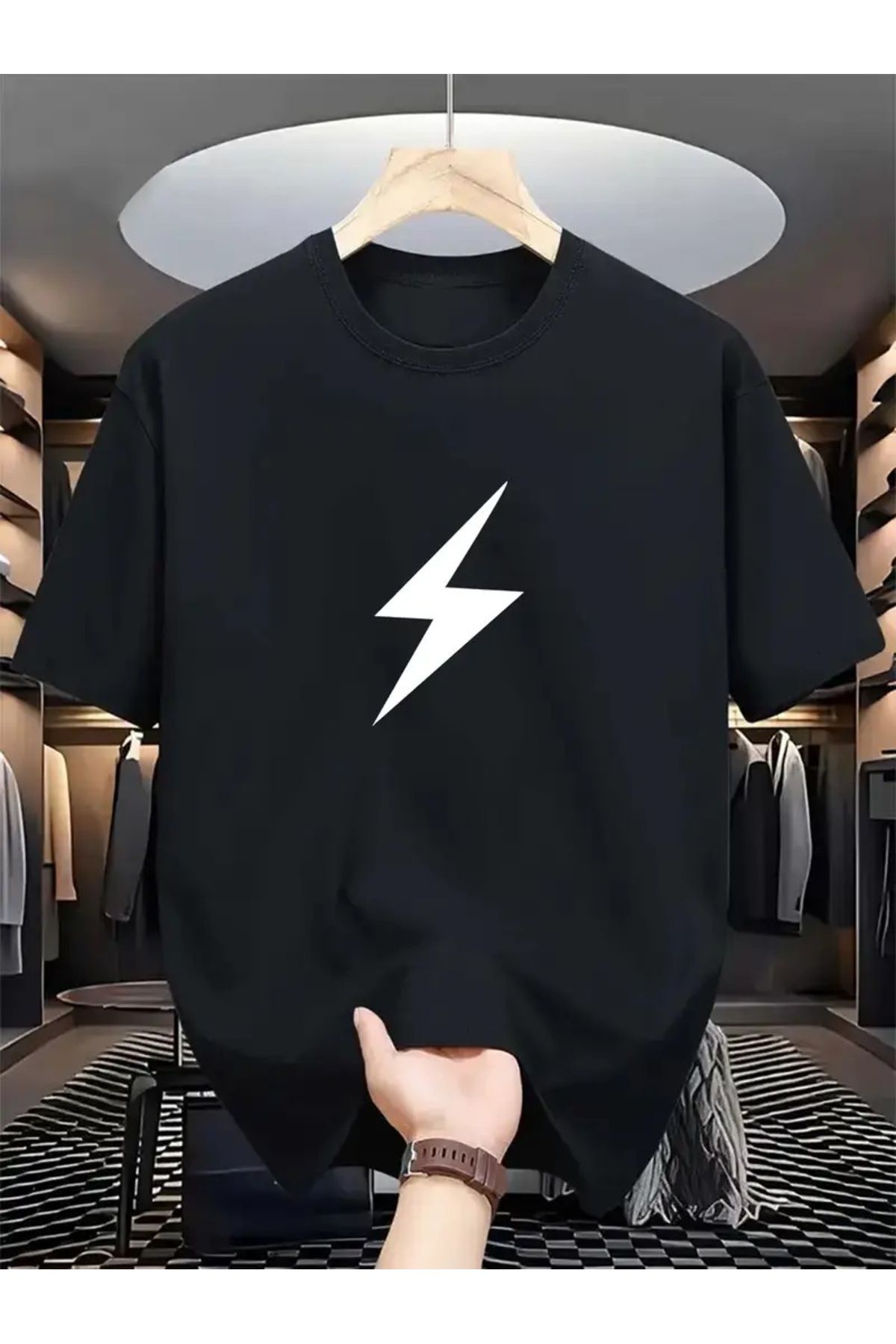 Hunors Sportswear & Company Unisex Kadın/Erkek Oversize Baskılı Pamuklu Bisiklet Yaka Kısa Kollu T-shirt