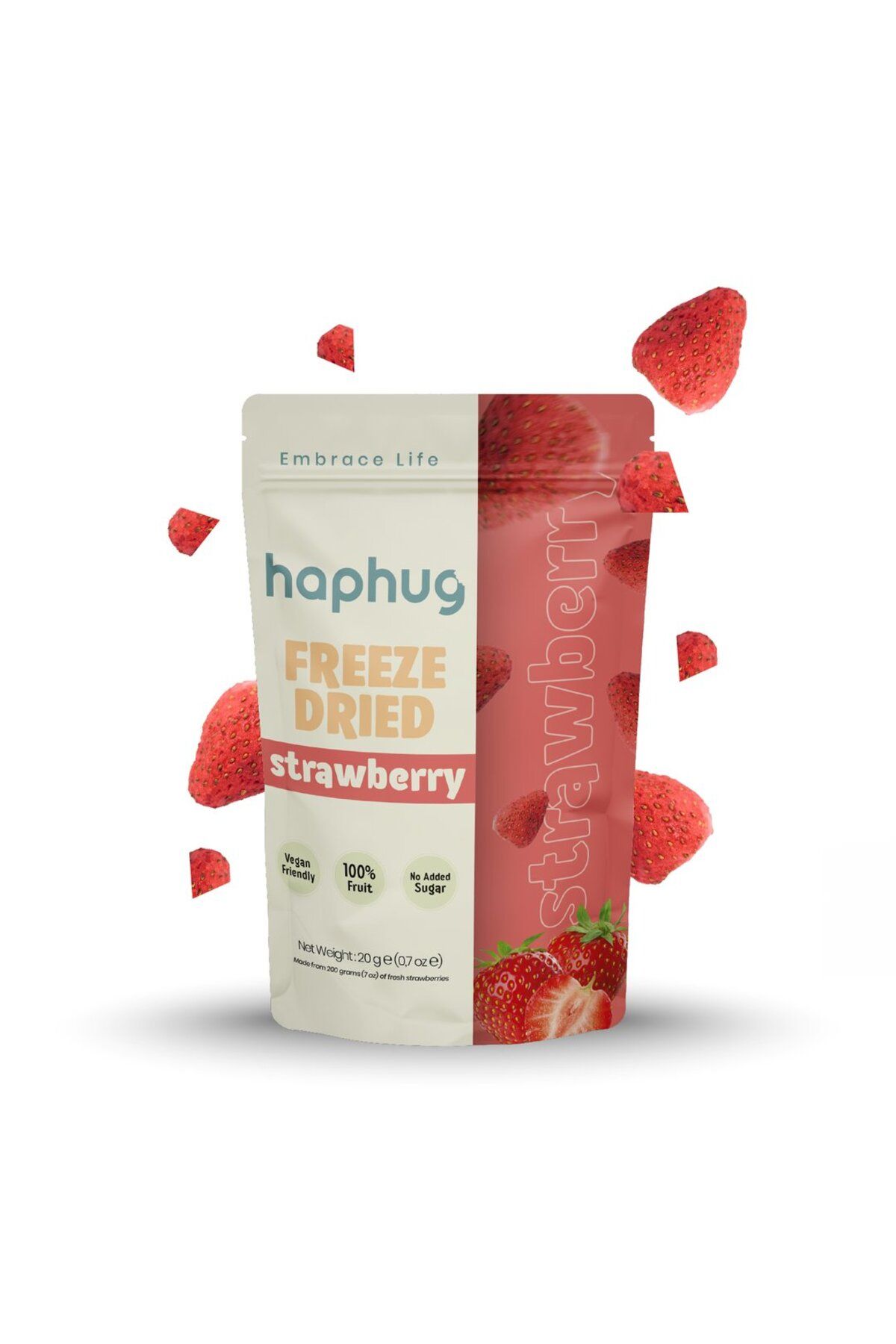 HapHug Freeze Dried Bütün Çilek - Dondurularak Kurutulmuş - 20g