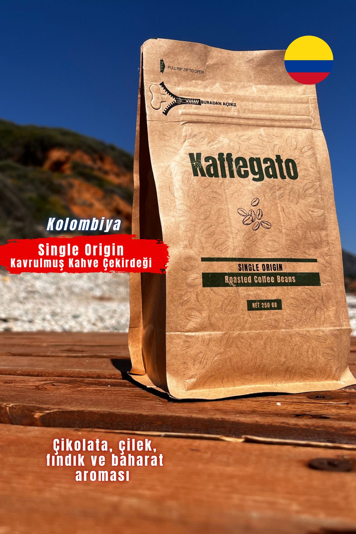 Kaffegato Kolombiya Kahve Çekirdeği 250g