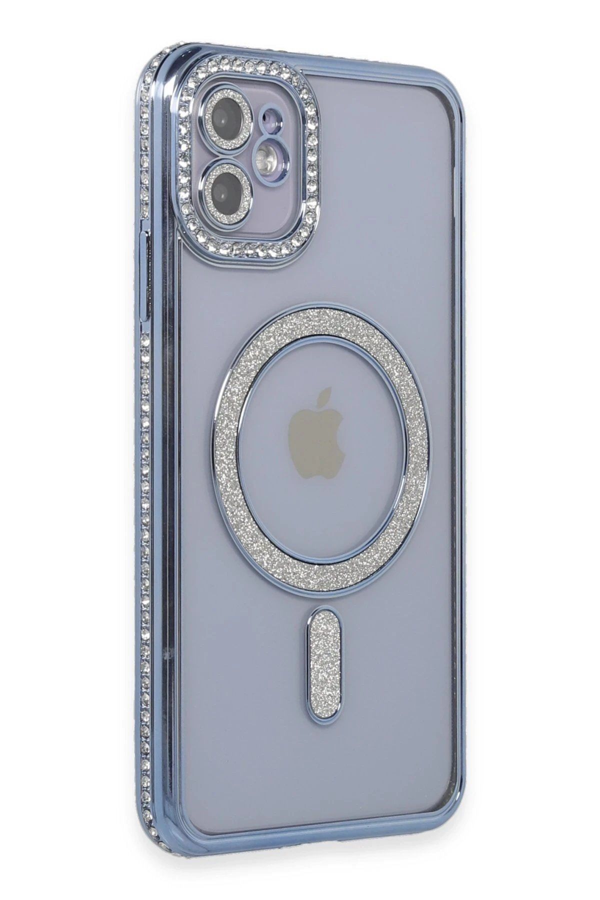 CepteToptan Newface iPhone 11 Kılıf Joke Simli Magneticsafe Kılıf - Mavi