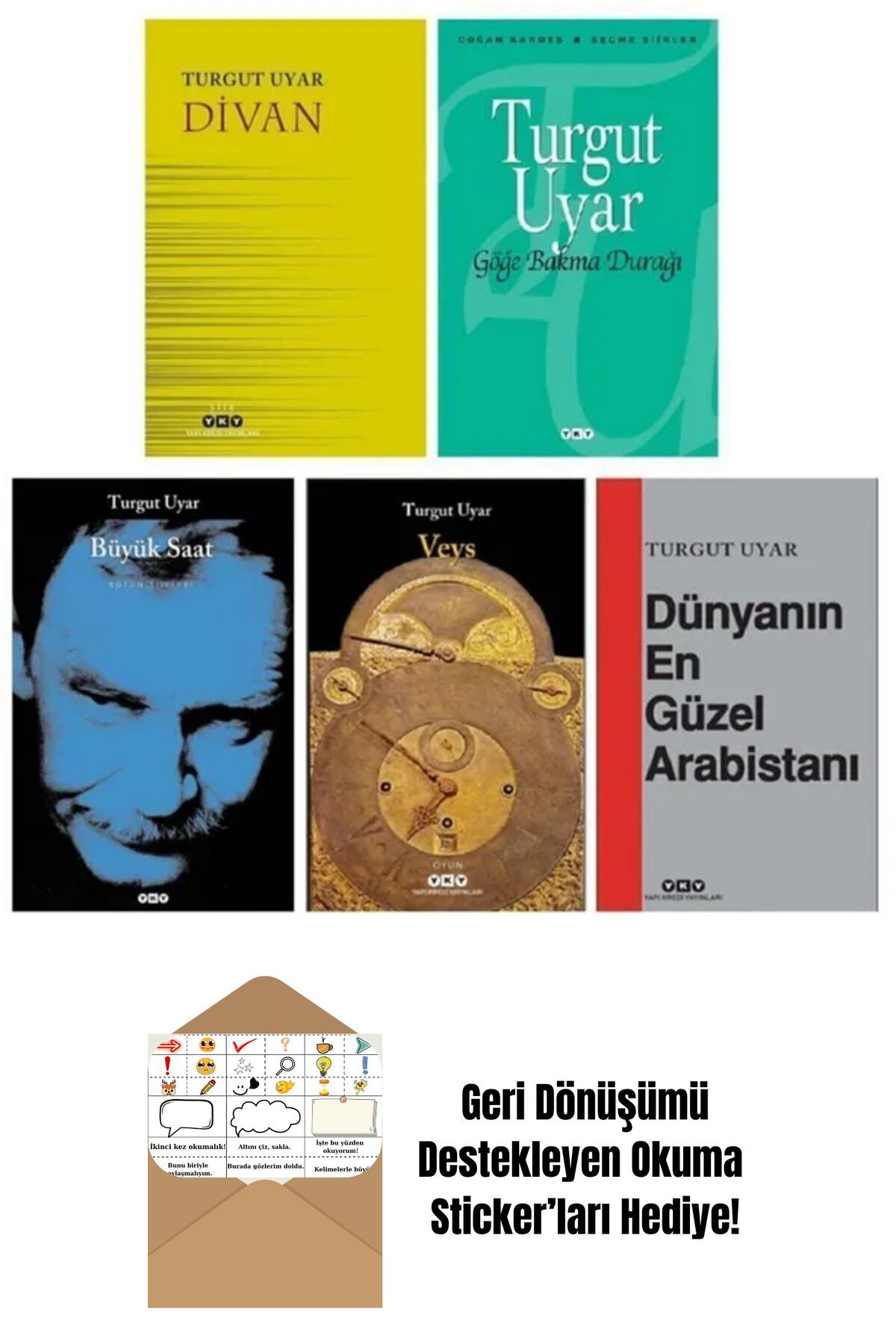 Yapı Kredi Yayınları Turgut Uyar Seti 5 Kitap + Okuma Sticker'ları