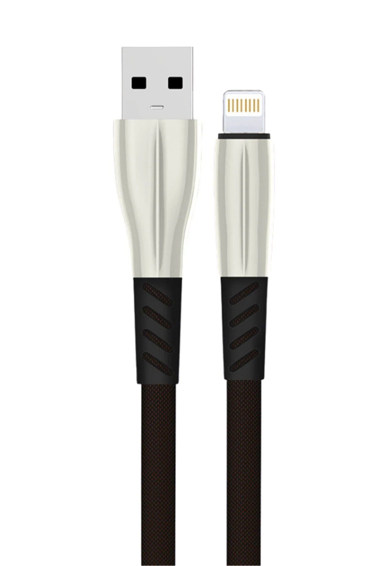CepteToptan Konfulon S89 Metal Uçlu Lightning Kablo iphone Uyumlu 1M 2.4A - Siyah