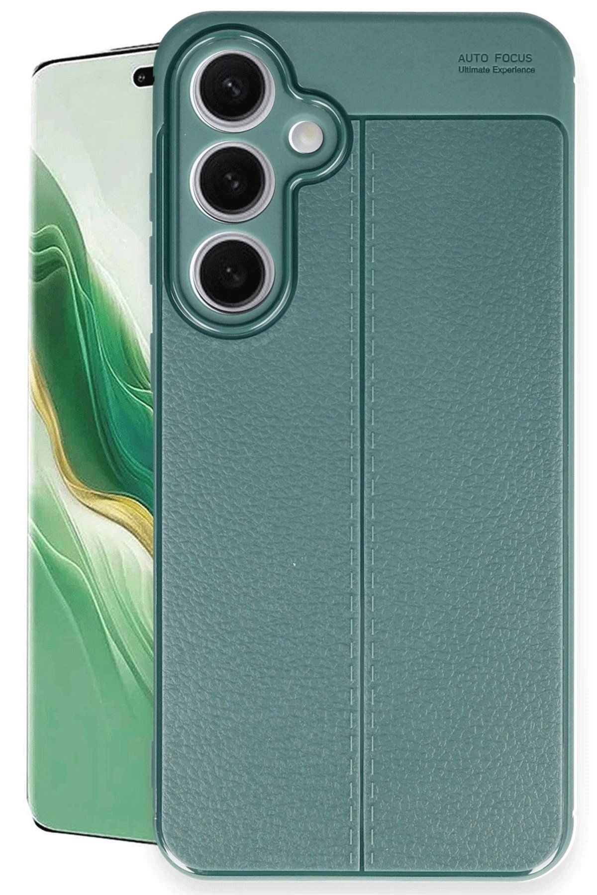 CepteToptan Newface Samsung Galaxy S24 FE Kılıf Auto Focus Kapak - Koyu Yeşil