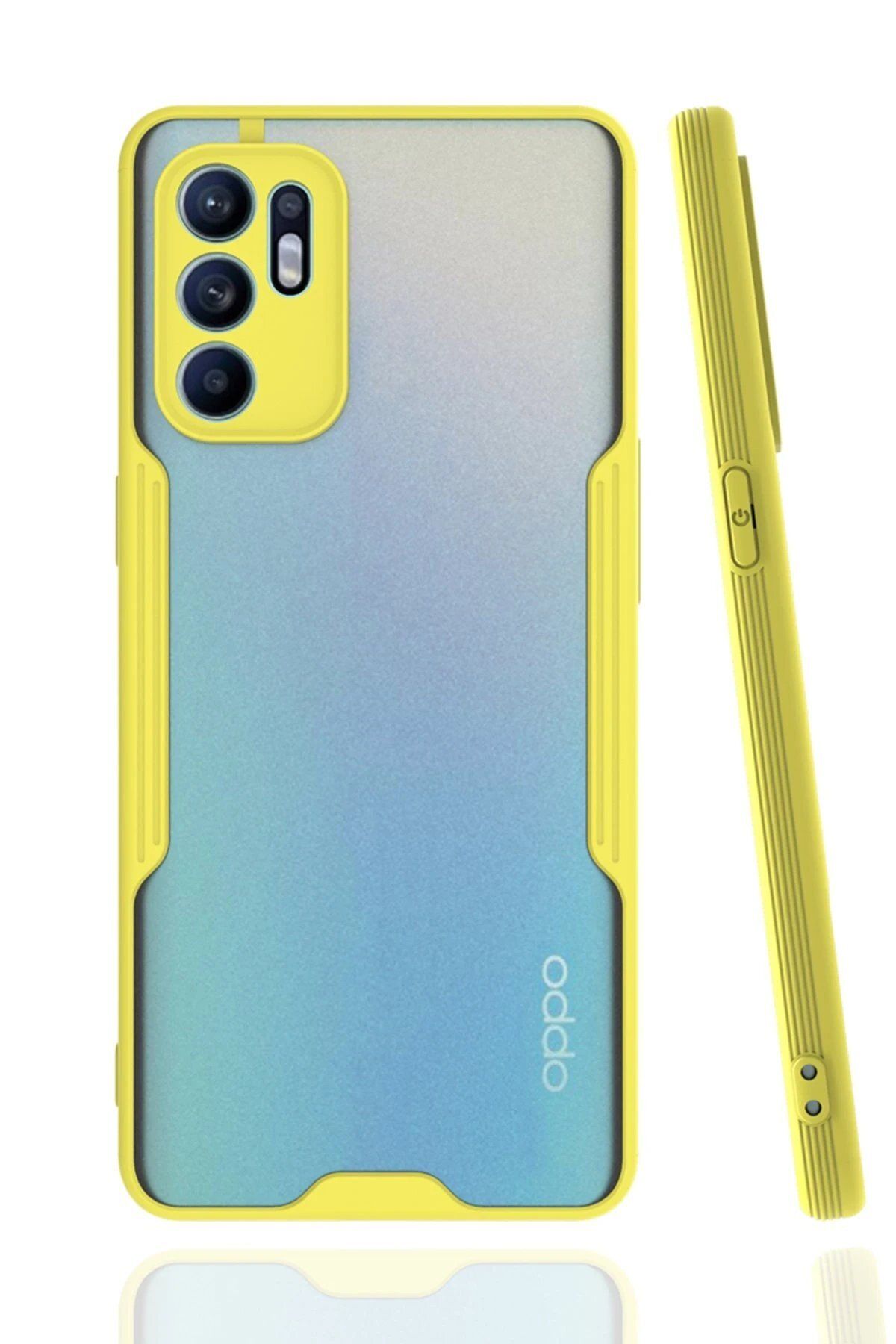 CepteToptan Newface Oppo Reno 6 Kılıf Platin Silikon - Sarı