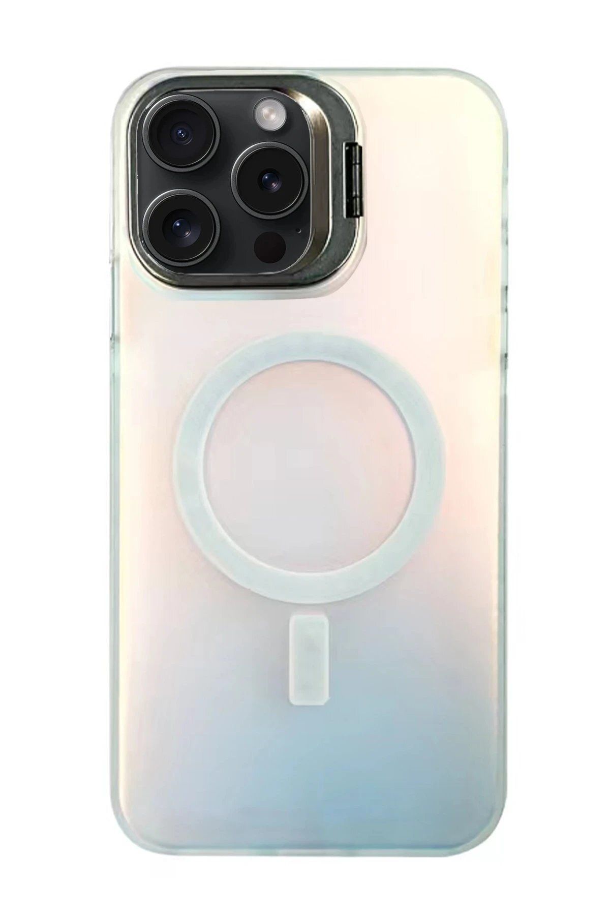 CepteToptan Newface iPhone 15 Pro Primera Magsafe Standlı Kapak - Beyaz