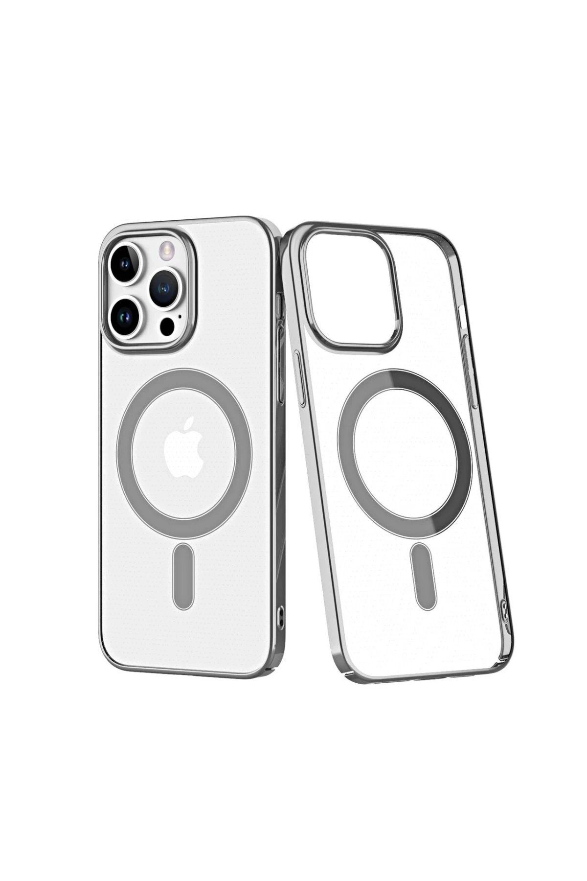 CepteToptan Newface iPhone 14 Pro Kılıf Element Magneticsafe Sert Kapak - Gümüş