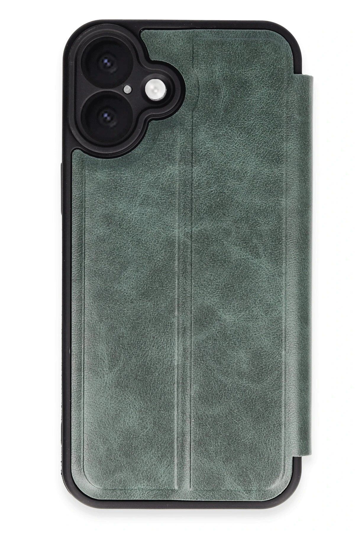 CepteToptan Newface iPhone 16 Plus Kılıf Flip Cover - Koyu Yeşil