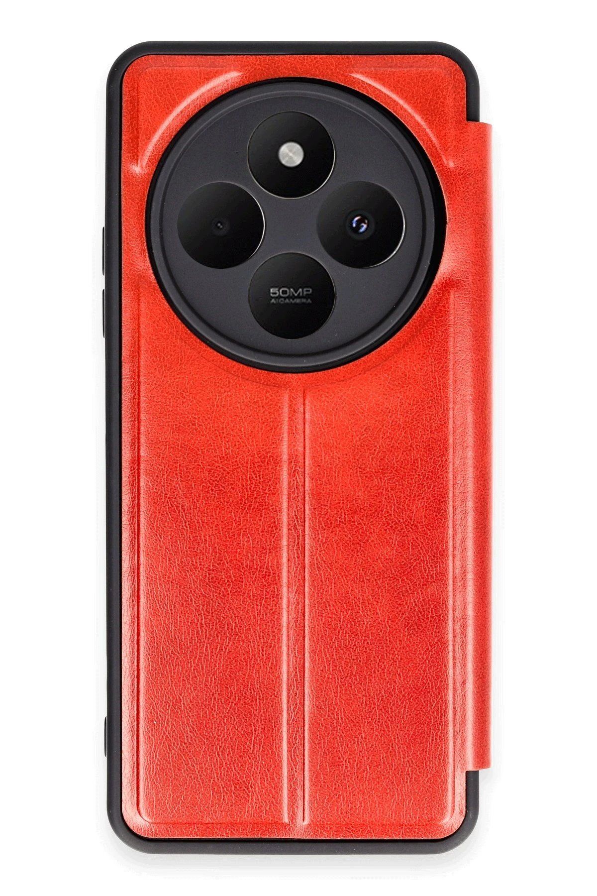 CepteToptan Newface Xiaomi Redmi 14C Kılıf Flip Cover - Kırmızı