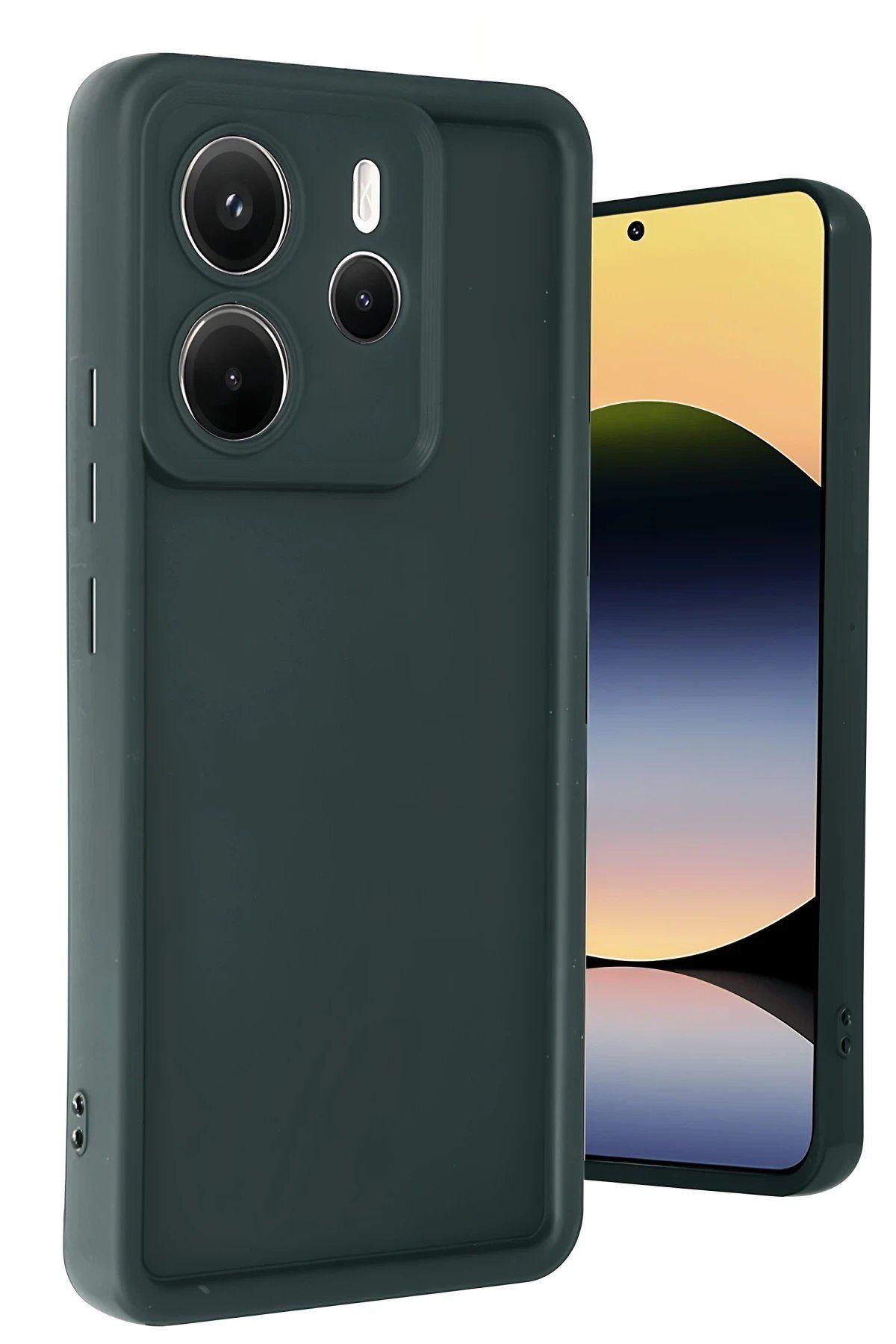 CepteToptan Newface Xiaomi Redmi Note 14 4G Kılıf Viera Silikon - Koyu Yeşil