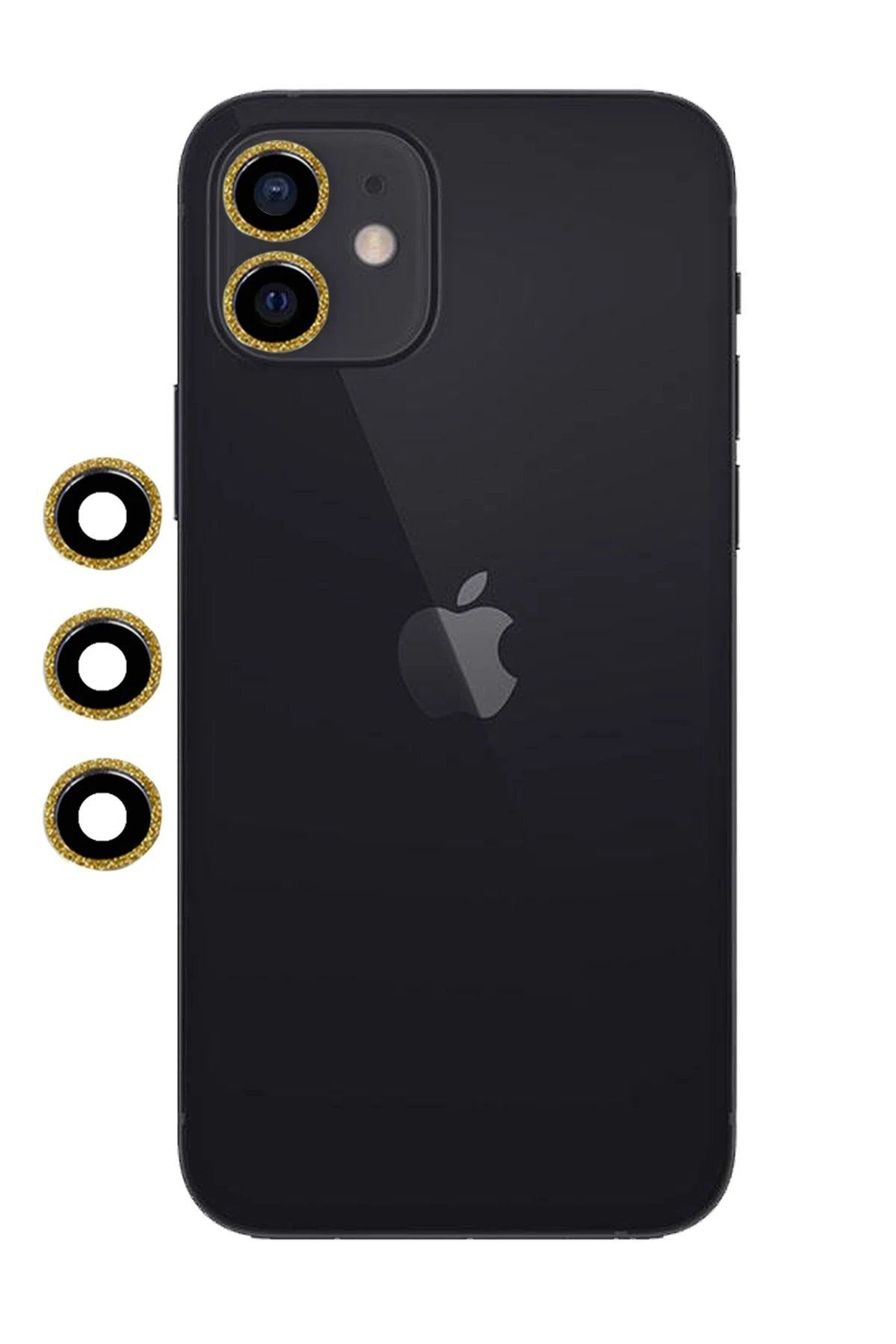 CepteToptan Newface iPhone 12 uyumlu    Shine Kamera Lens - Gold