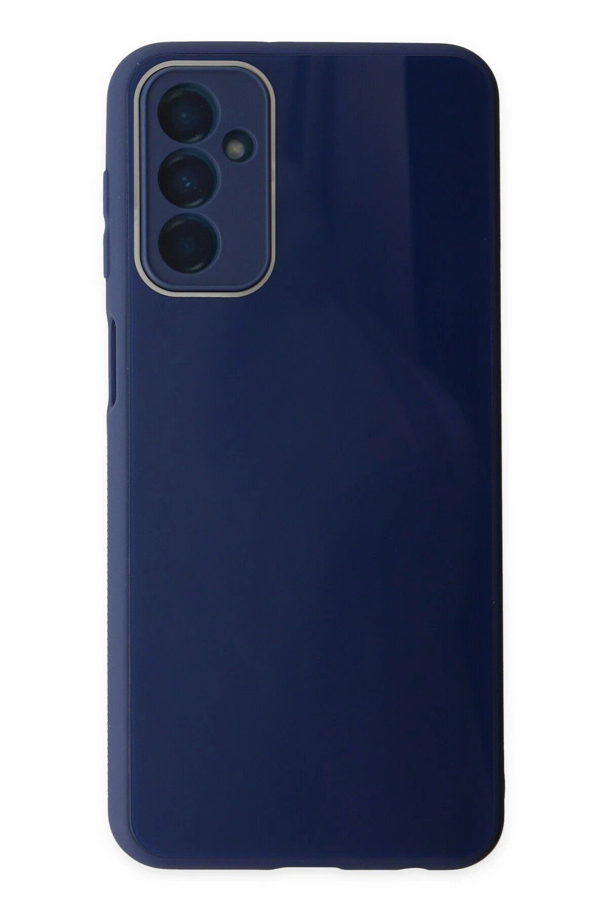 CepteToptan Newface Samsung Galaxy M23 Kılıf Glass Kapak - Lacivert
