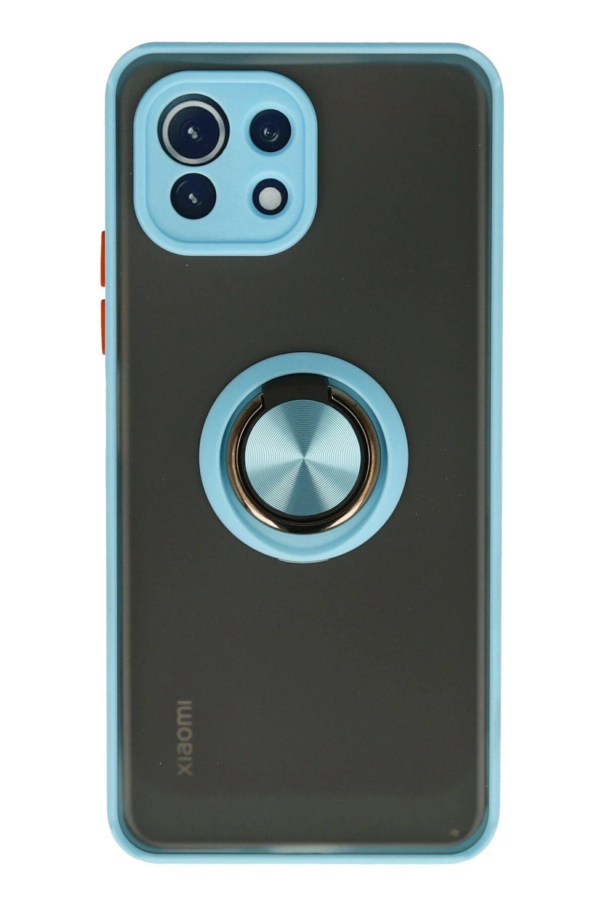 Toptan Bulurum Newface Xiaomi Mİ 11 Lite Kılıf Montreal Yüzüklü Silikon Kapak - Buz Mavi