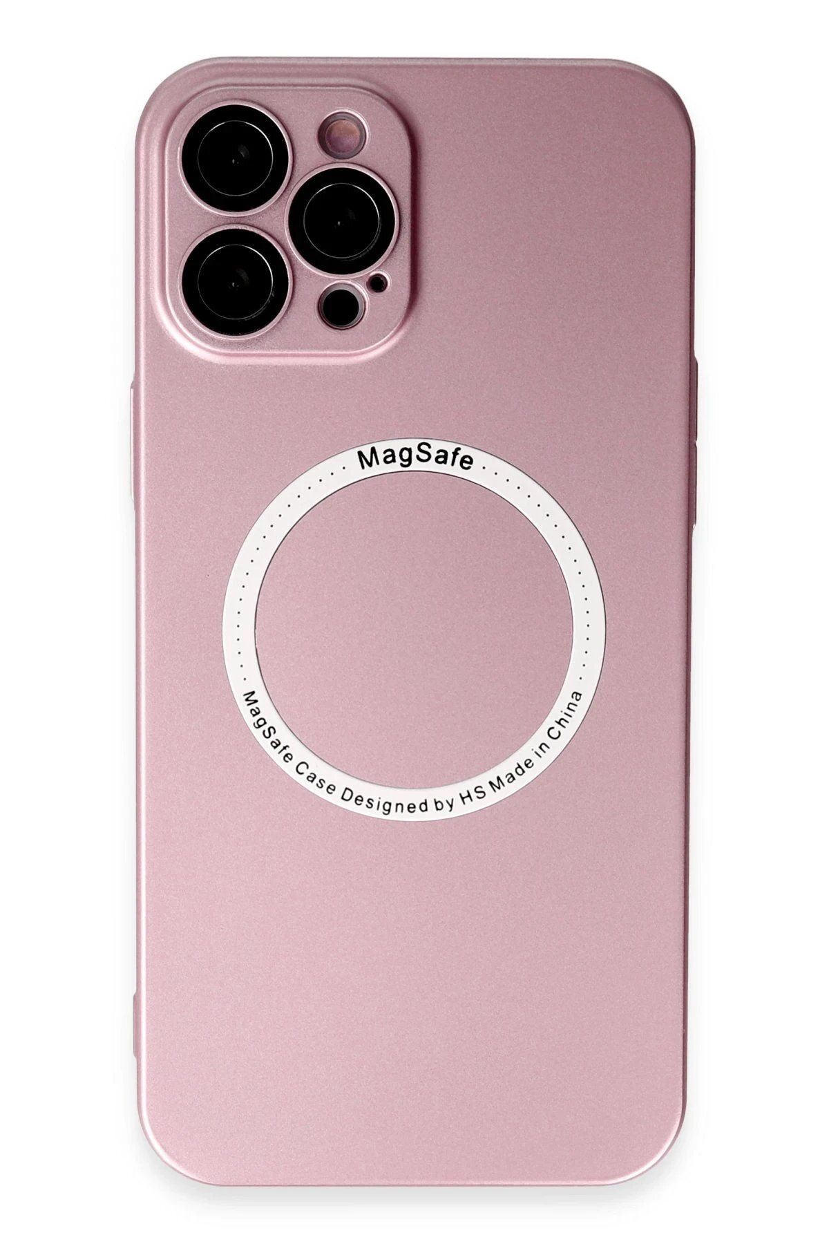 Toptan Bulurum Newface iPhone 12 Pro Max Kılıf Jack Magneticsafe Lens Silikon - Rose Gold
