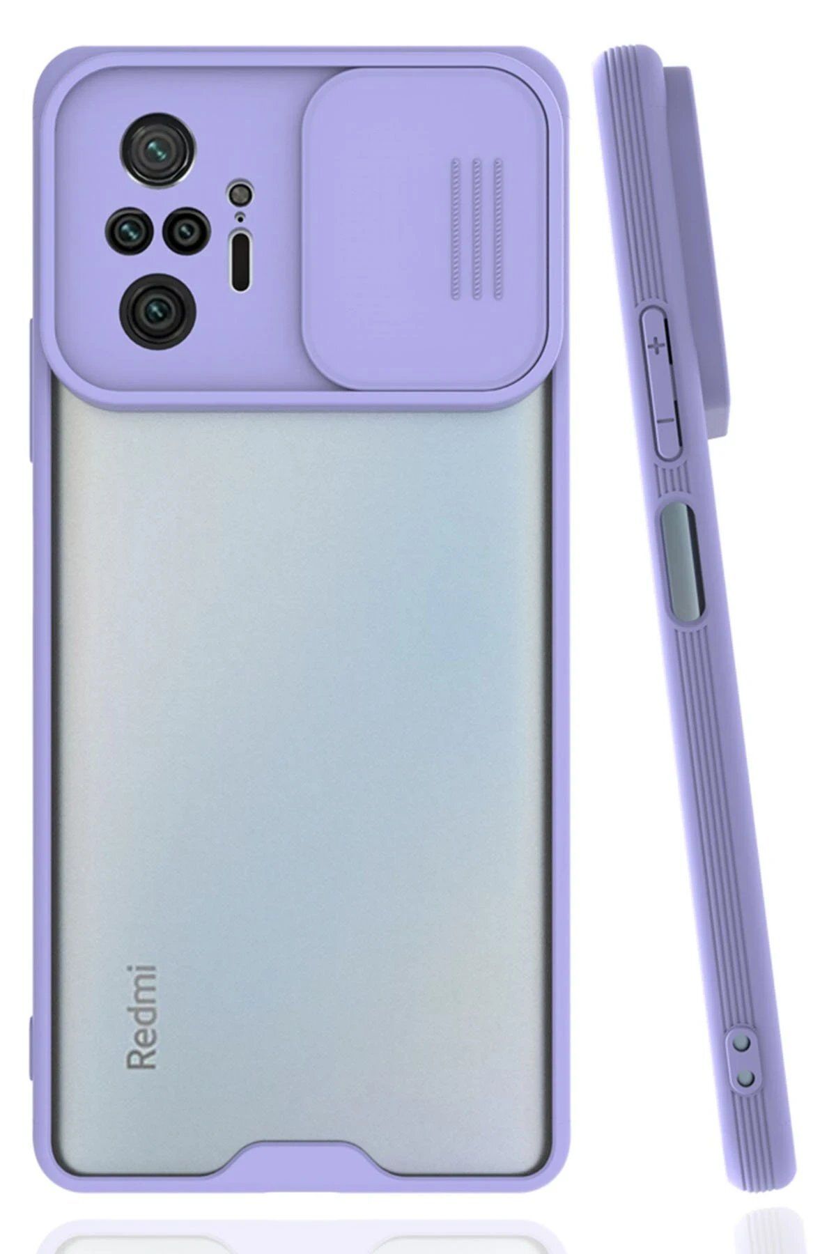 CepteToptan Newface Xiaomi Redmi Note 10 Pro Kılıf Platin Kamera Koruma Silikon - Lila