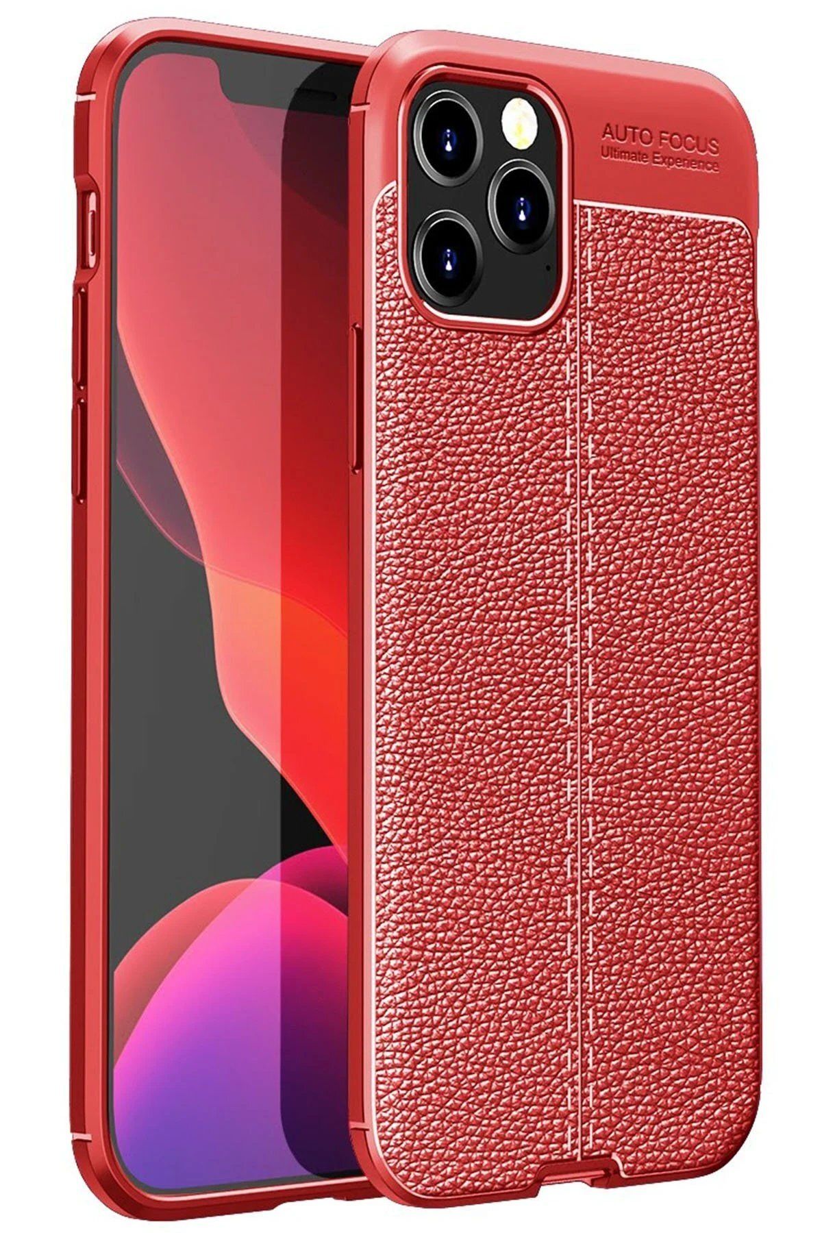 CepteToptan Newface iPhone 12 Pro Kılıf Auto Focus Kapak - Kırmızı