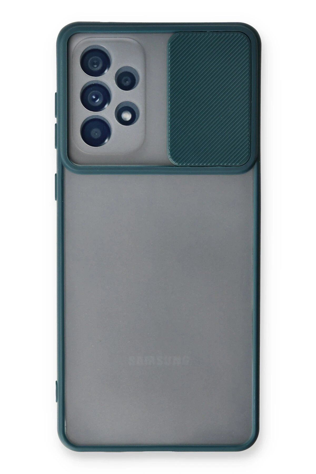 CepteToptan Newface Samsung Galaxy A53 5G Kılıf Palm Buzlu Kamera Sürgülü Silikon - Yeşil