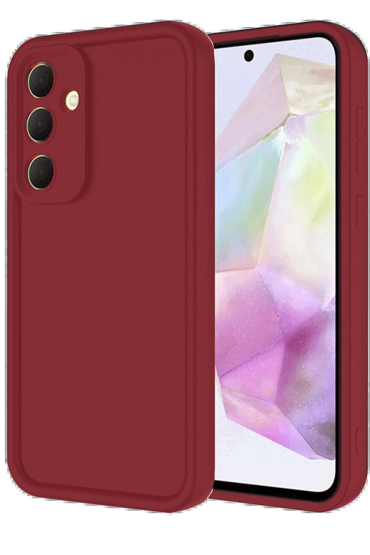 CepteToptan Newface Samsung Galaxy A16 5G Kılıf Viera Silikon - Bordo