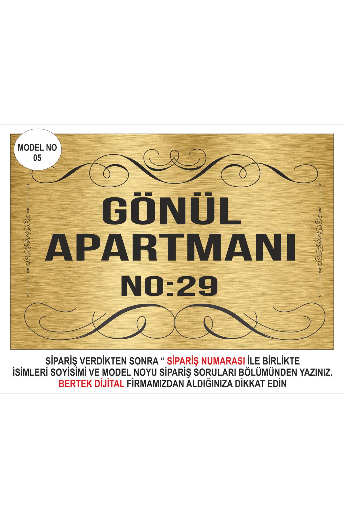 bertekdijital Bertek Dijital - Gold Site Apartman Isimliği Aparman Tabelası Metal Aliminyum