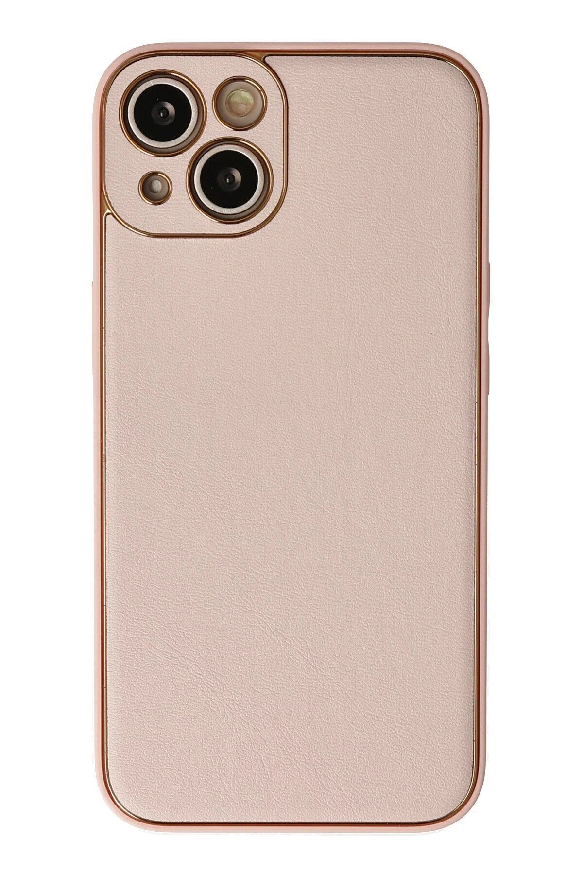 BIGBOYCL iPhone 13 Kılıf Coco Deri Silikon Kapak - Pudra – Darbe Koruma