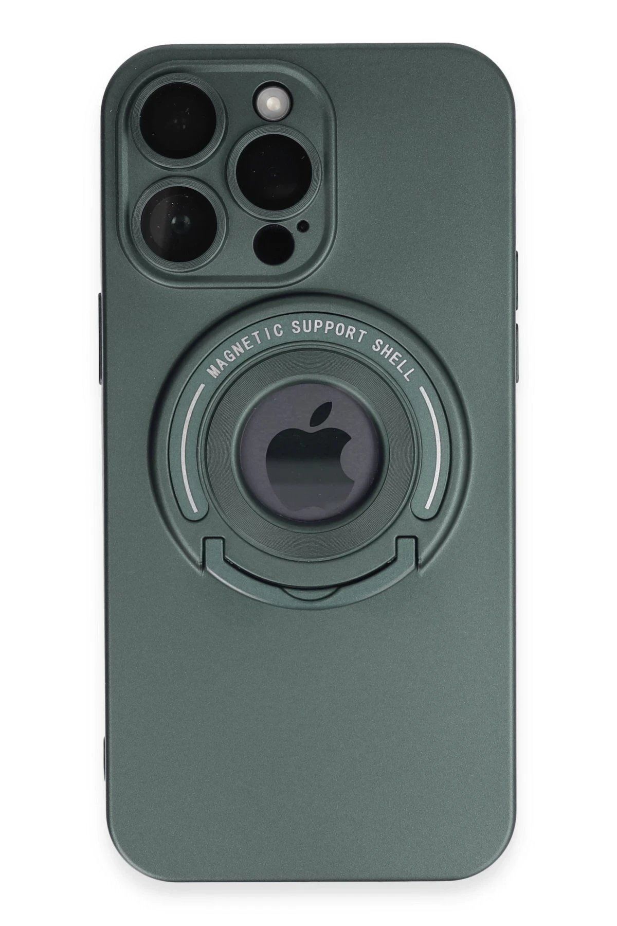 CepteToptan Newface iPhone 13 Pro Max Kılıf Lukka Magneticsafe Kapak - Koyu Yeşil