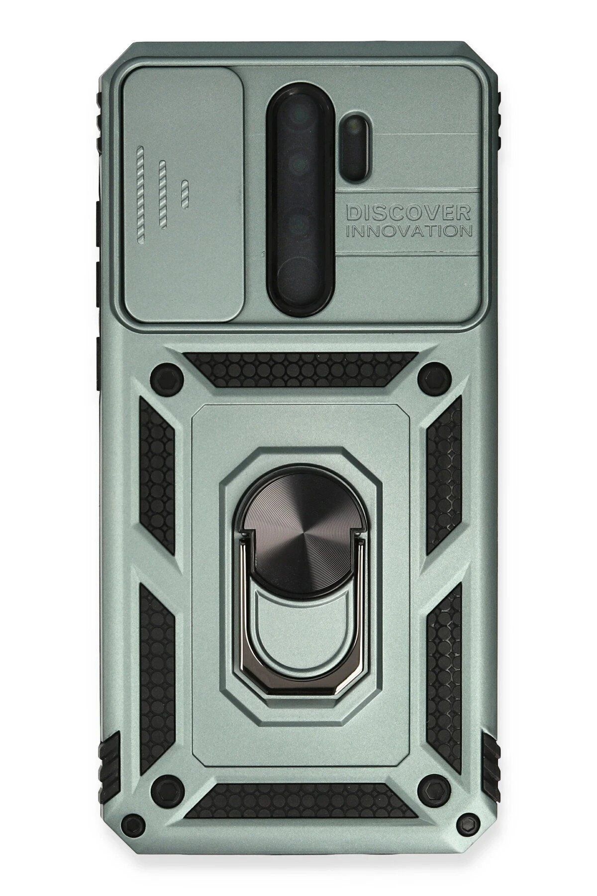 CepteToptan Newface Xiaomi Redmi Note 8 Pro Kılıf Pars Lens Yüzüklü Silikon - Yeşil