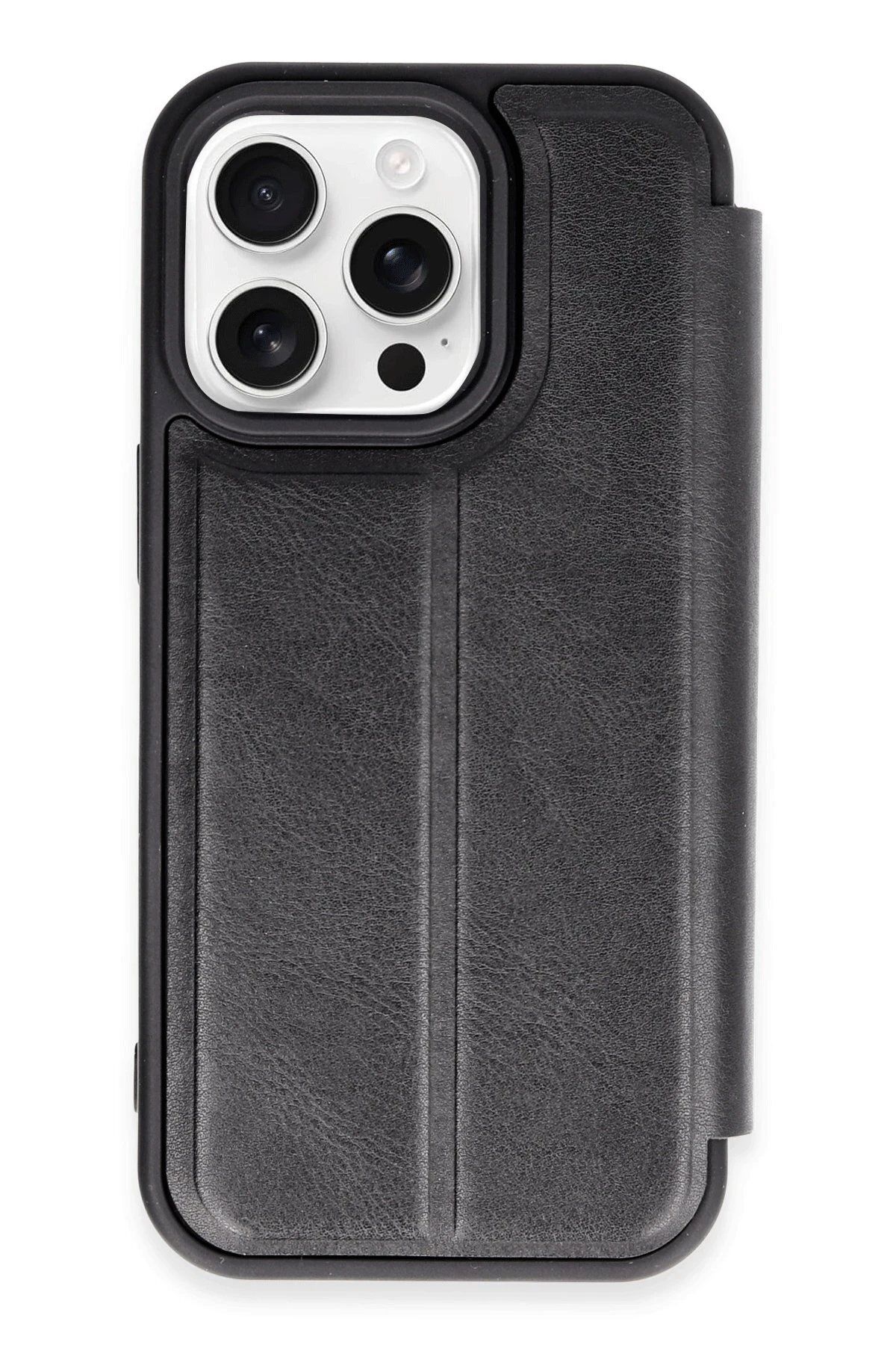 CepteToptan Newface iPhone 14 Pro Kılıf Flip Cover - Siyah