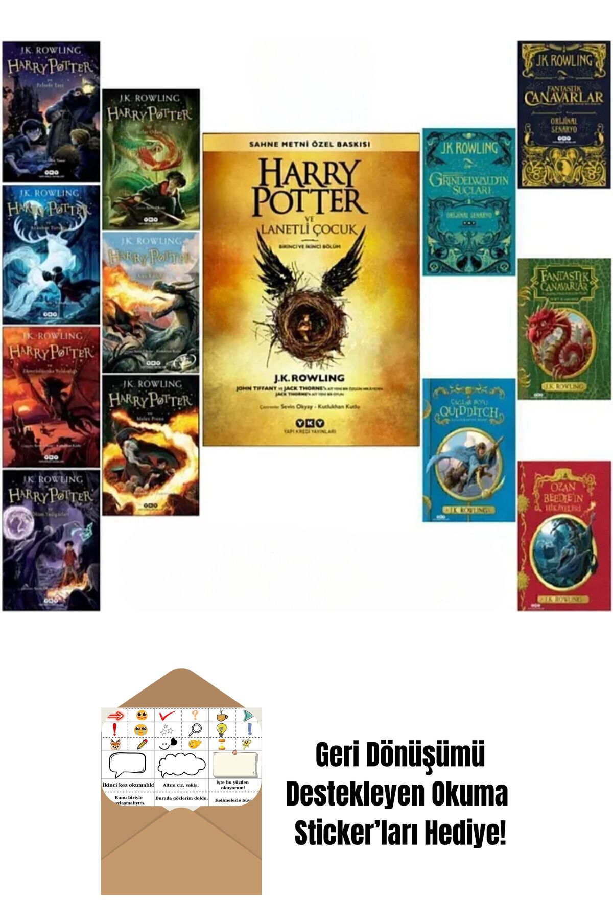 Yapı Kredi Yayınları Harry Potter Serisi 13 Kitap Set + Okuma Sticker'ları