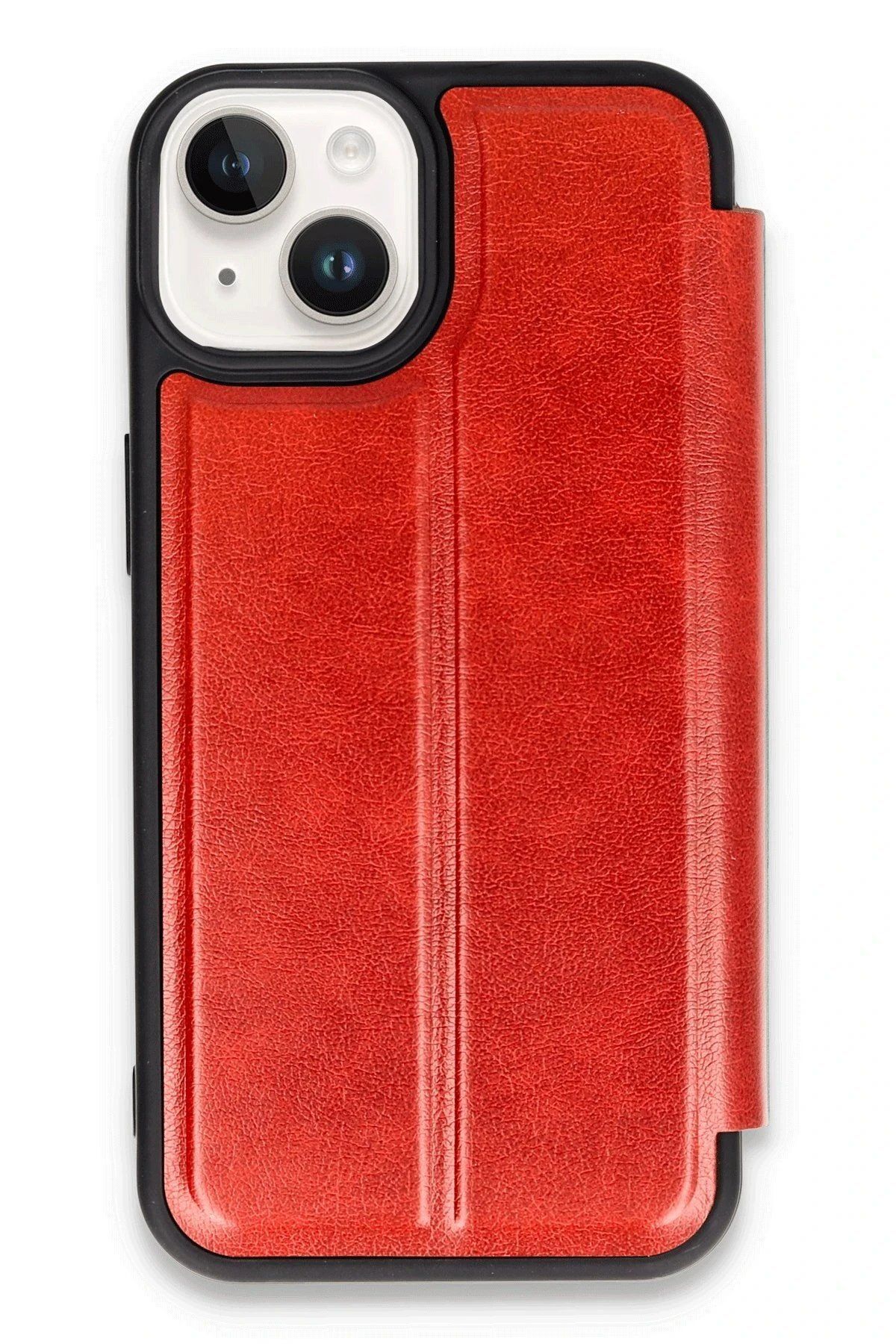 CepteToptan Newface iPhone 14 Kılıf Flip Cover - Kırmızı