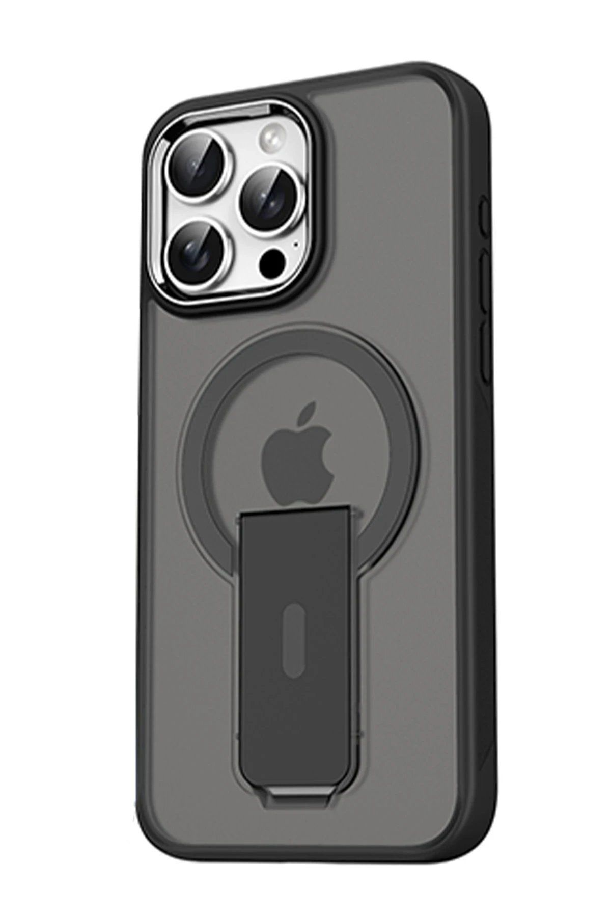 CepteToptan Newface iPhone 14 Pro Tork Magsafe Standlı Kapak - Siyah