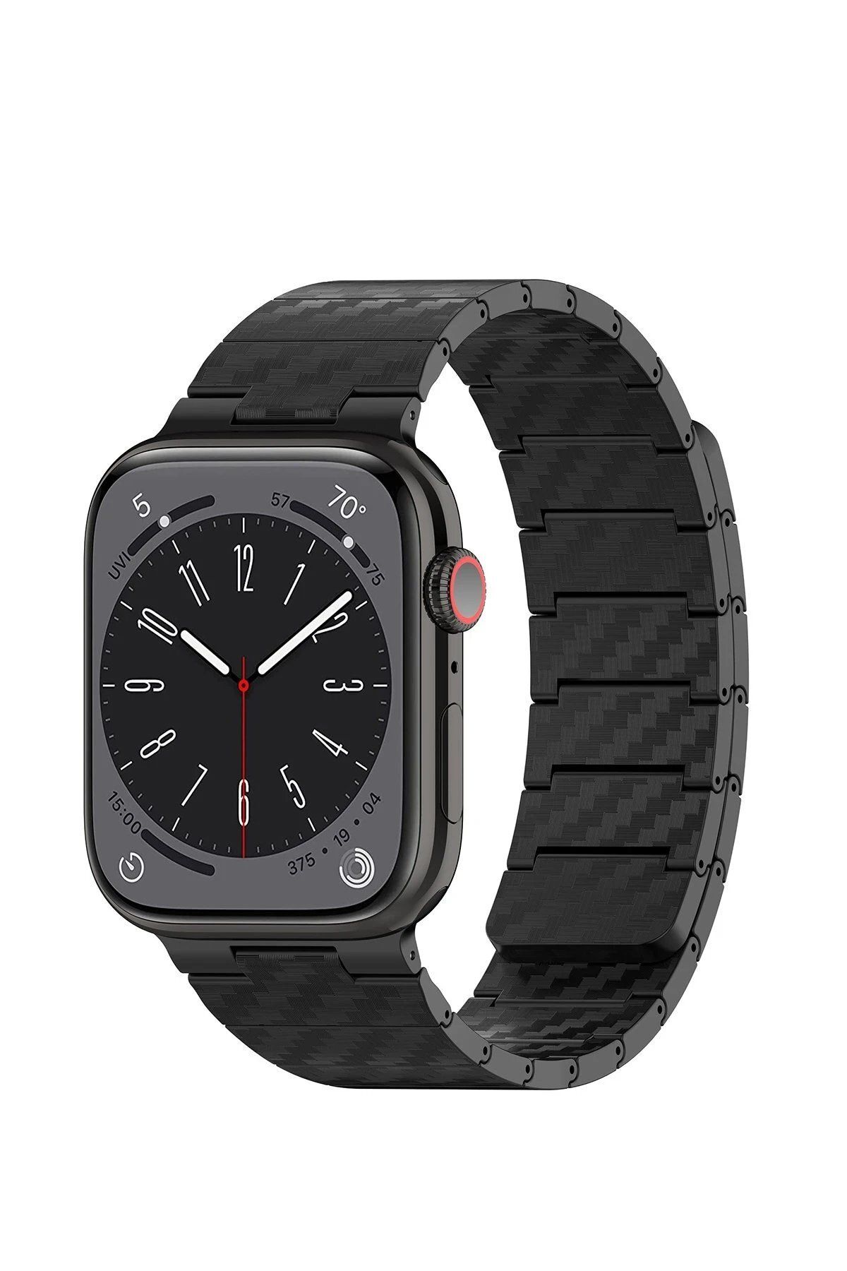 CepteToptan Movenchy Watch 45mm uyumlu Carbon Steel Kordon - Siyah
