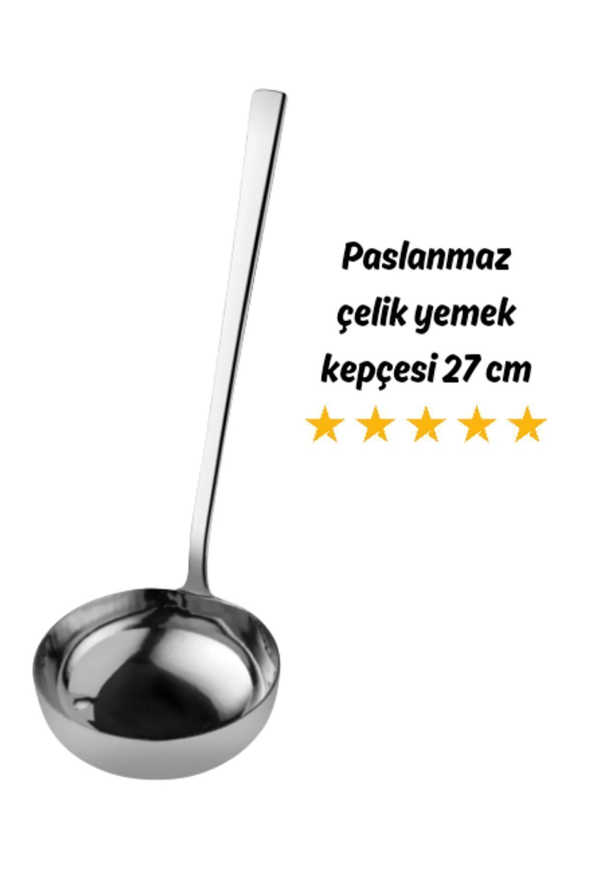 DORRY HOME 1 Adet Paslanmaz Çelik Çorba Kepçesi, 18/10 Çelik, 27 Cm