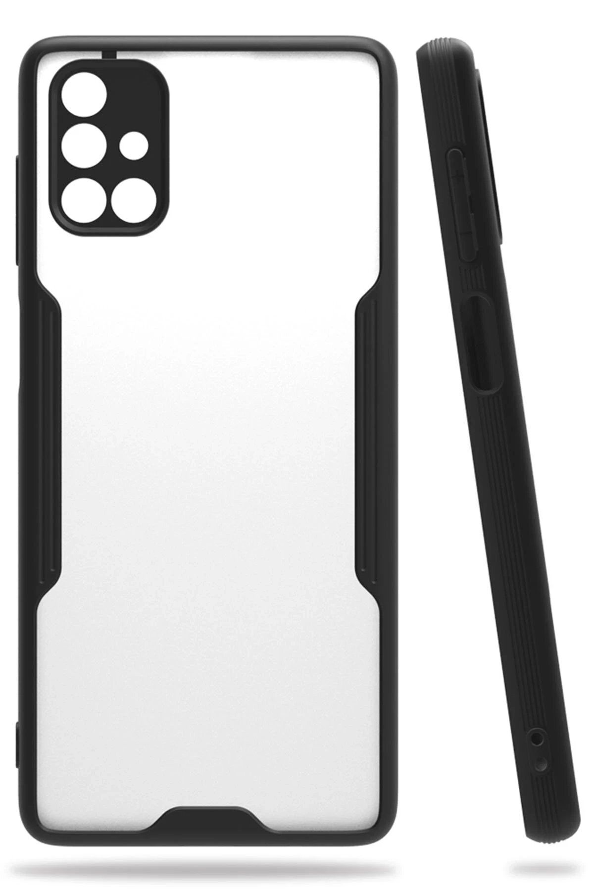 CepteToptan Newface Samsung Galaxy M51 Kılıf Platin Silikon - Siyah