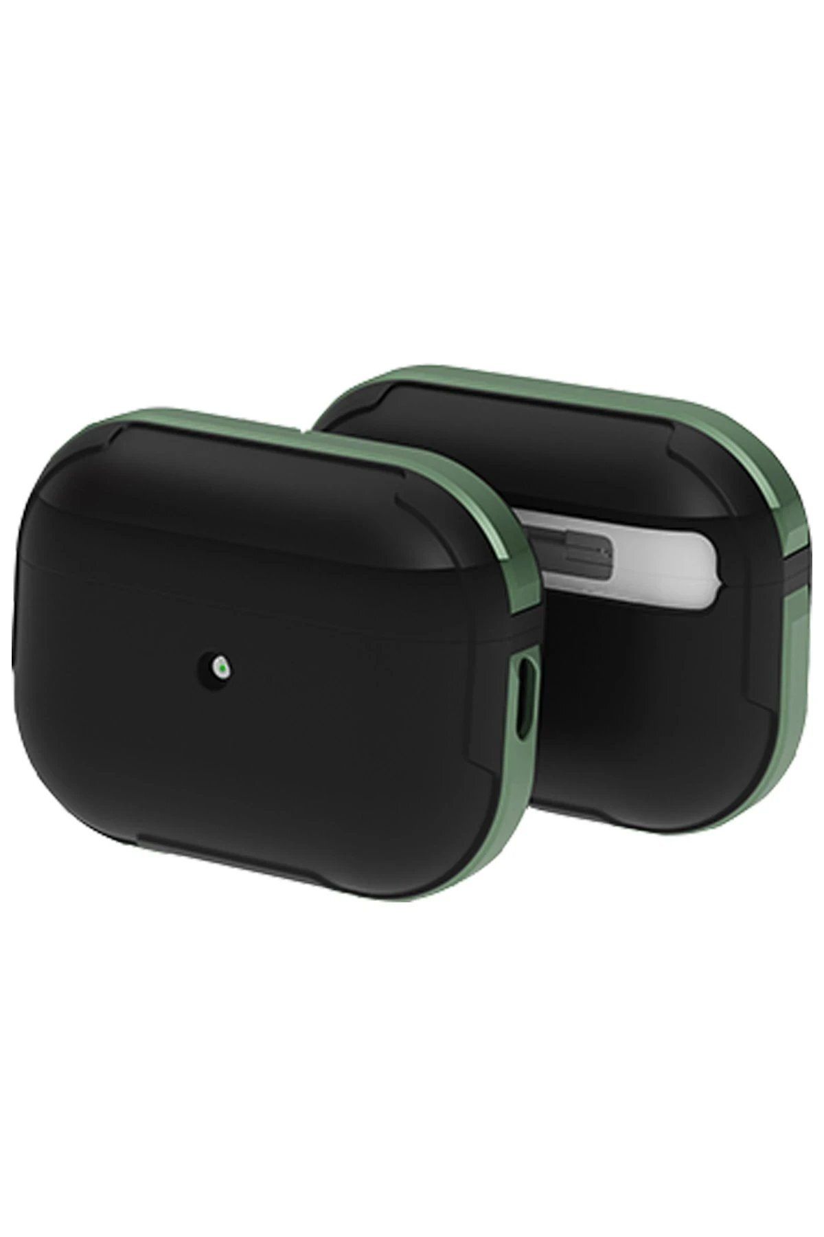 CepteToptan Movenchy Airpods Pro 2 (2.nesil) MO-A8 Armor Kılıf - Koyu Yeşil