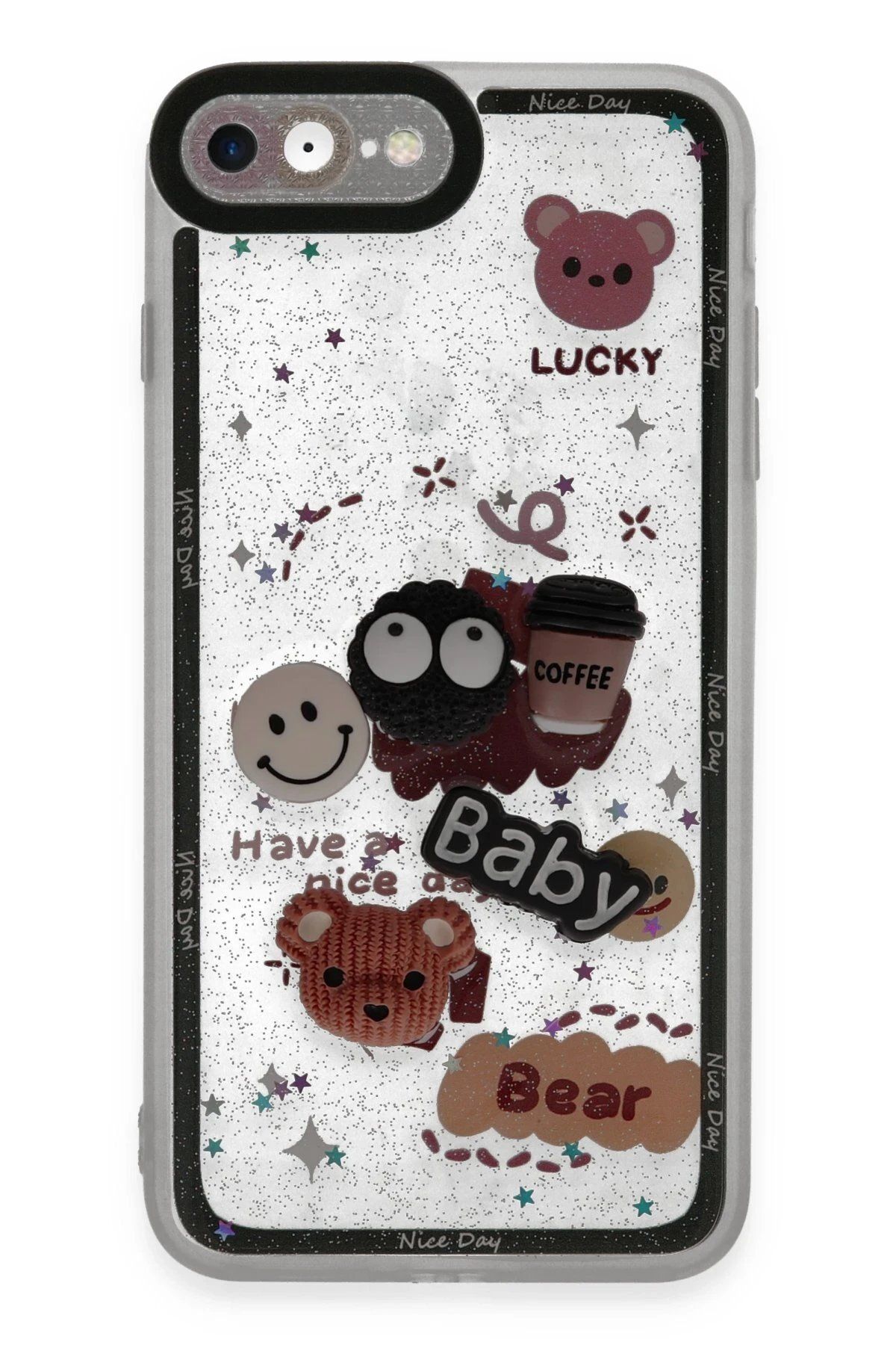 CepteToptan Newface iPhone 7 Kılıf Sweet Desenli Silikon Kapak - Sarı