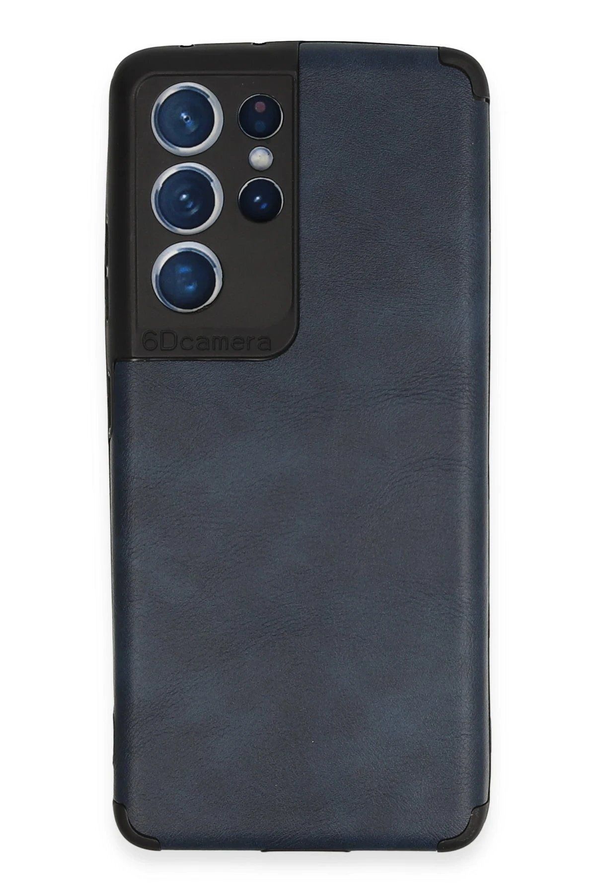 CepteToptan Newface Samsung Galaxy S21 Ultra Kılıf Loop Deri Silikon - Lacivert