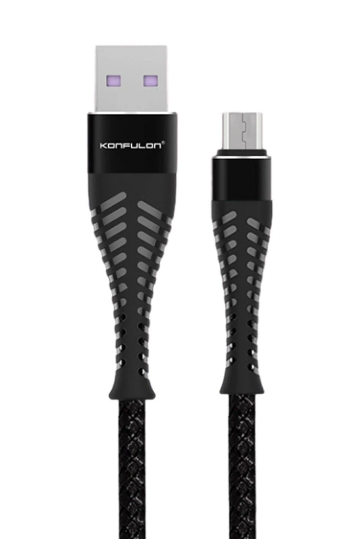 CepteToptan Konfulon S61 Micro USB Kablo 1.2M 2.1A - Siyah