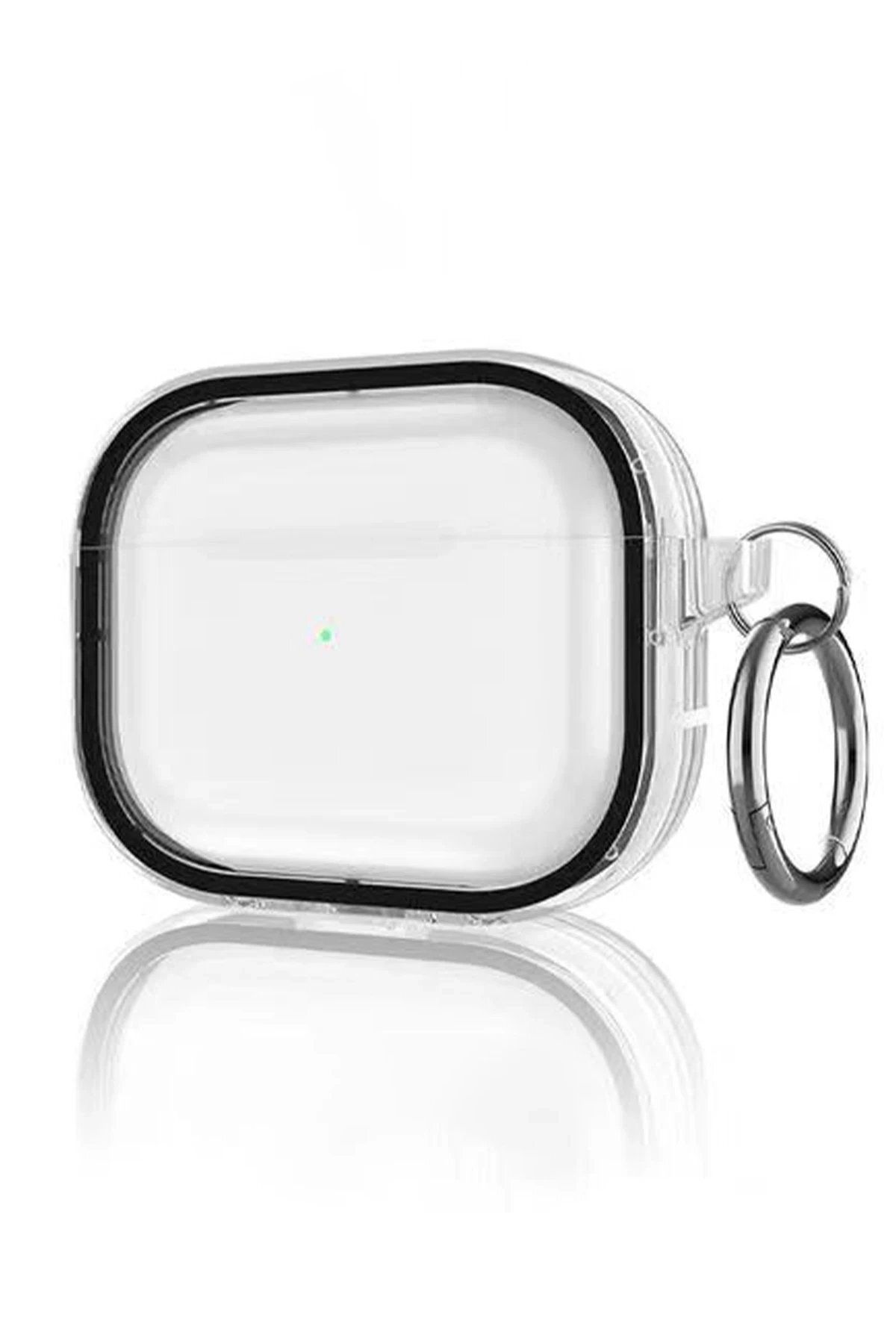 CepteToptan Movenchy Airpods Pro 2 (2.nesil) Shiny Şeffaf Kılıf - Siyah