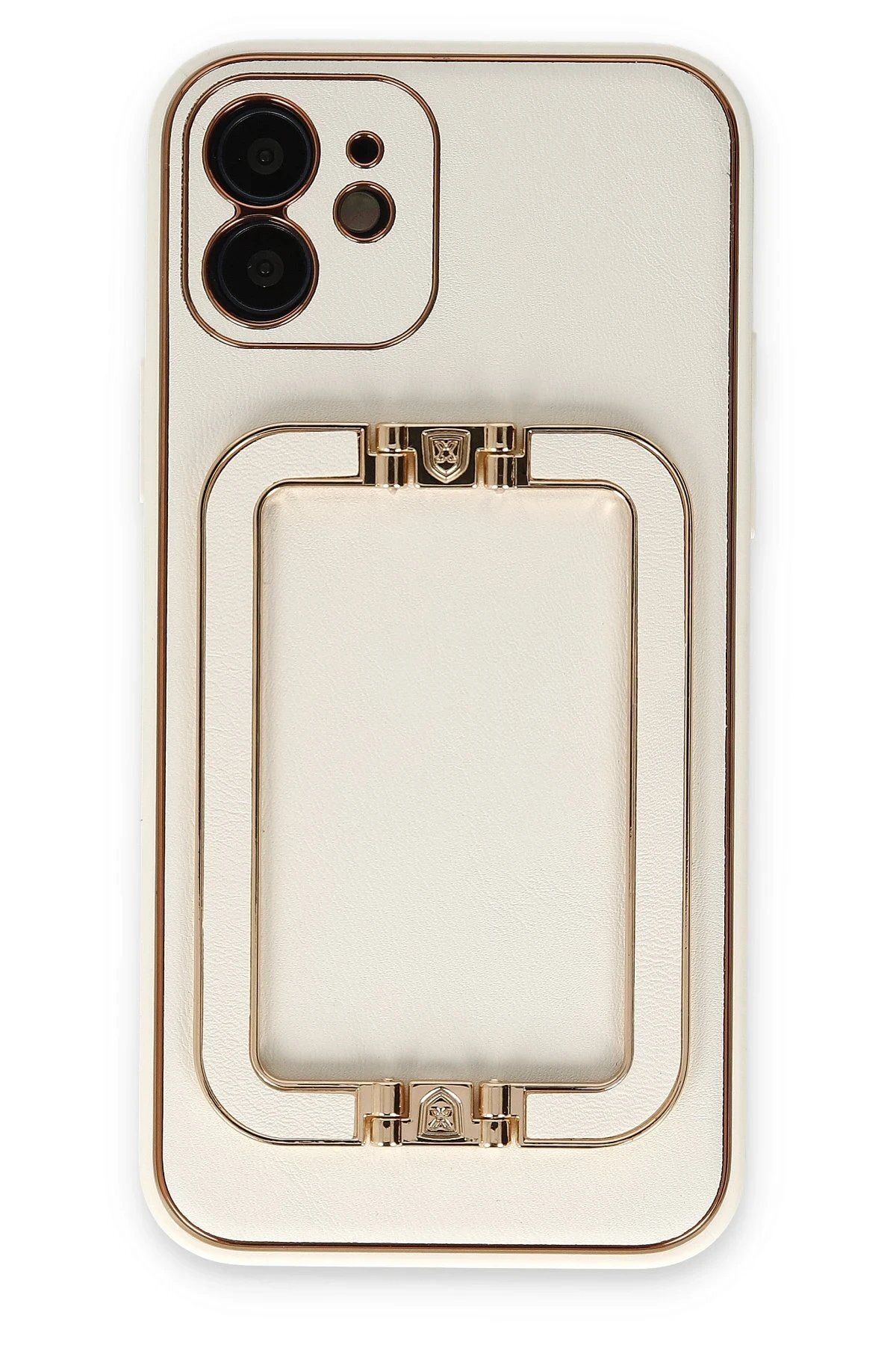CepteToptan Newface iPhone 12 Kılıf Coco Elit Kapak - Beyaz