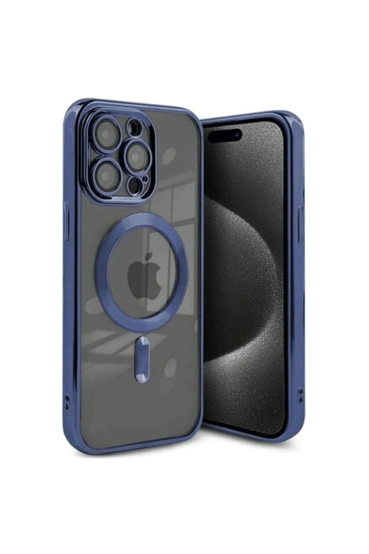 CepteToptan Newface iPhone 15 Pro Kılıf Kross Magneticsafe Kapak - Lacivert