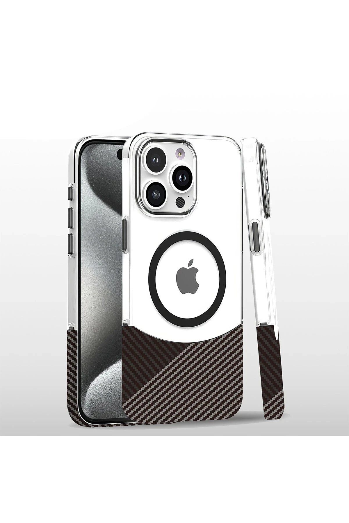 CepteToptan Joko iPhone 16 Pro Carbon Puzzle Magsafe Kapak - Gri