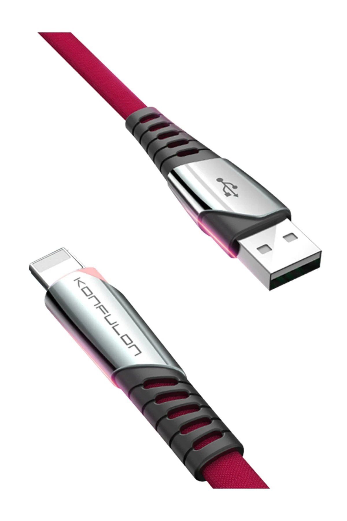 CepteToptan Konfulon DC17 Lightning Kablo iphone Uyumlu 1M 2.4A - Kırmızı