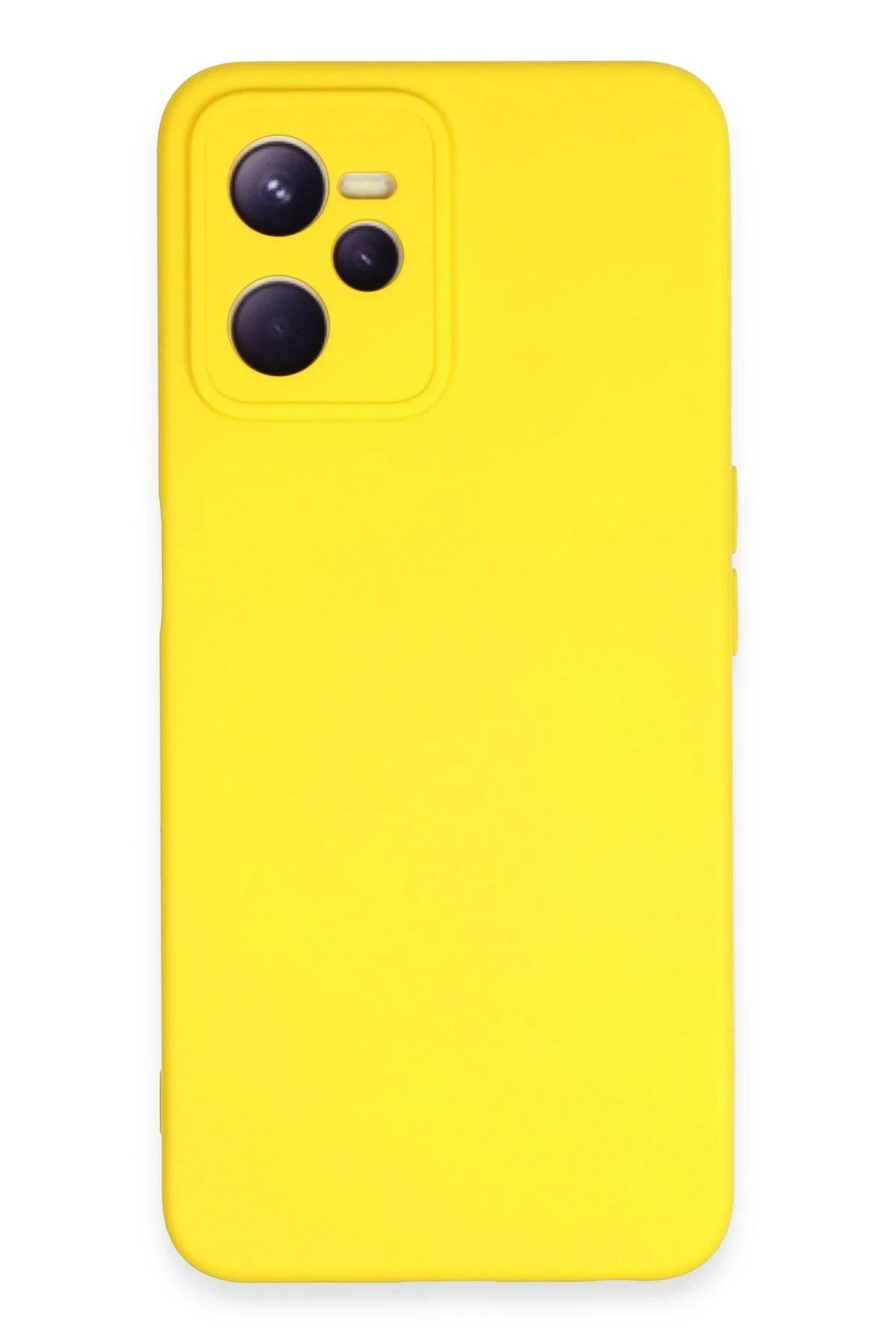 CepteToptan Newface Realme C35 Kılıf Nano içi Kadife Silikon - Sarı