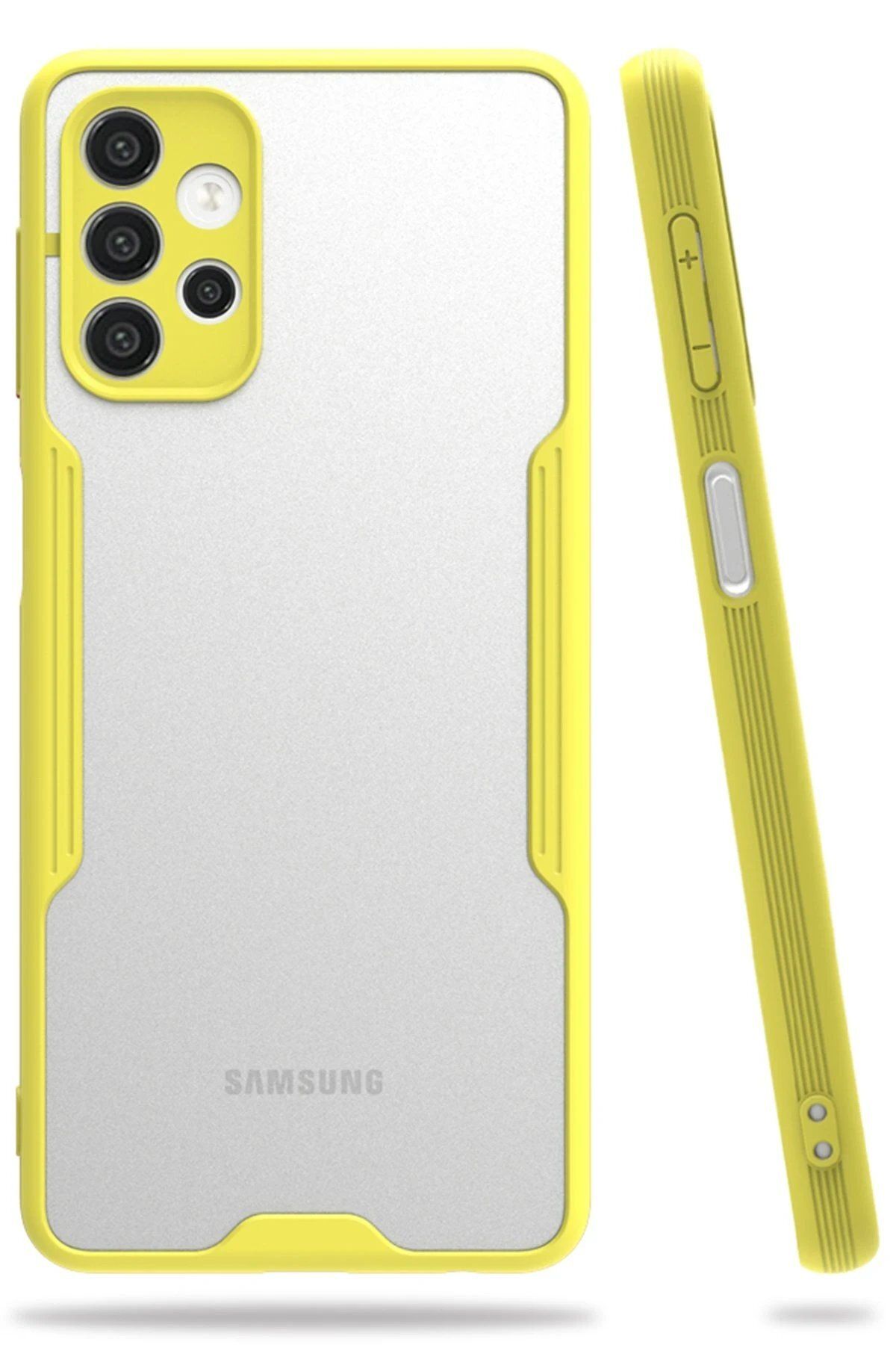 CepteToptan Newface Samsung Galaxy A52 Kılıf Platin Silikon - Sarı